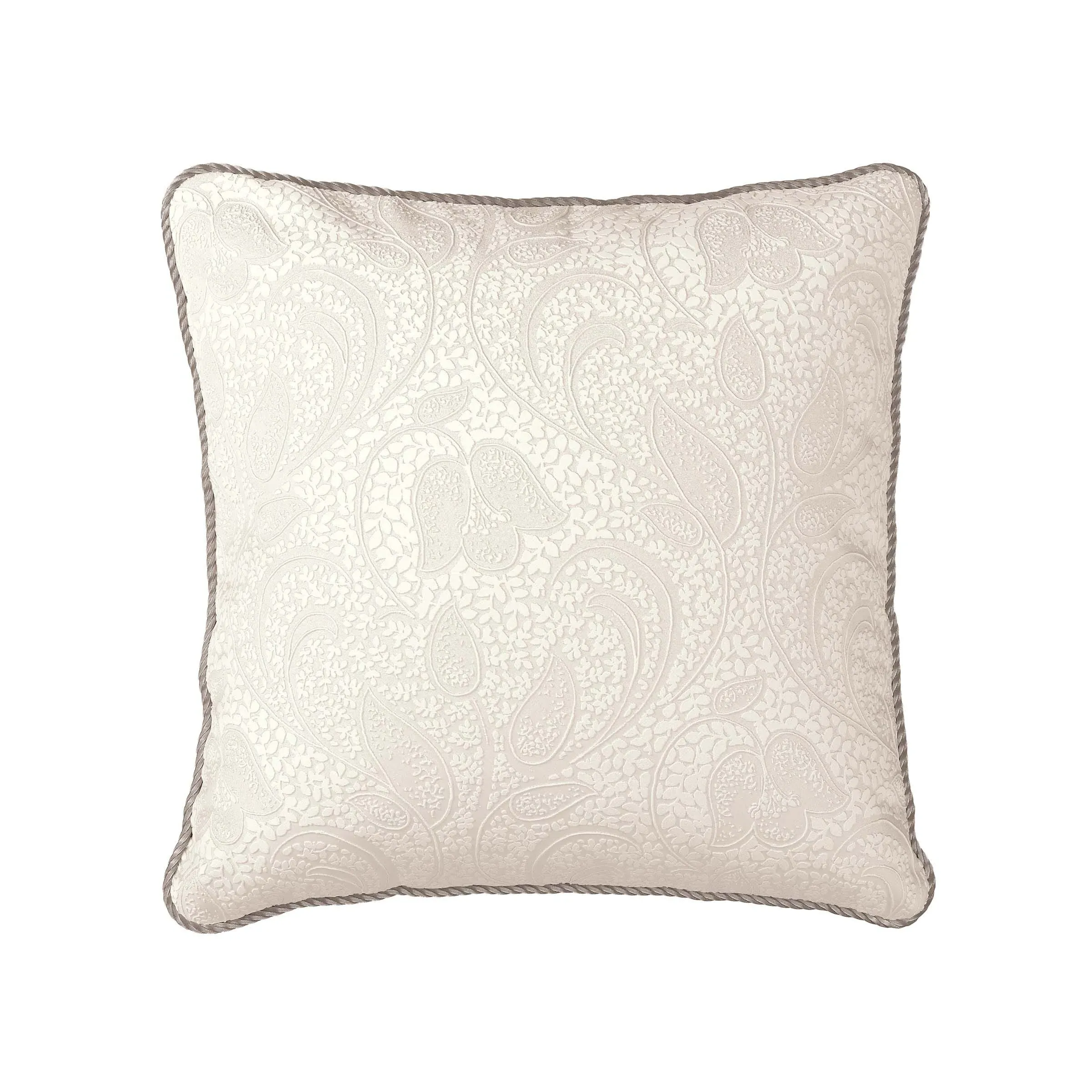 Square Cushion with Rope Trim - Cashmere image