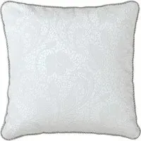 Square Cushion with Rope Trim - Platinum
