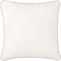 Square Cushion with Rope Trim - White