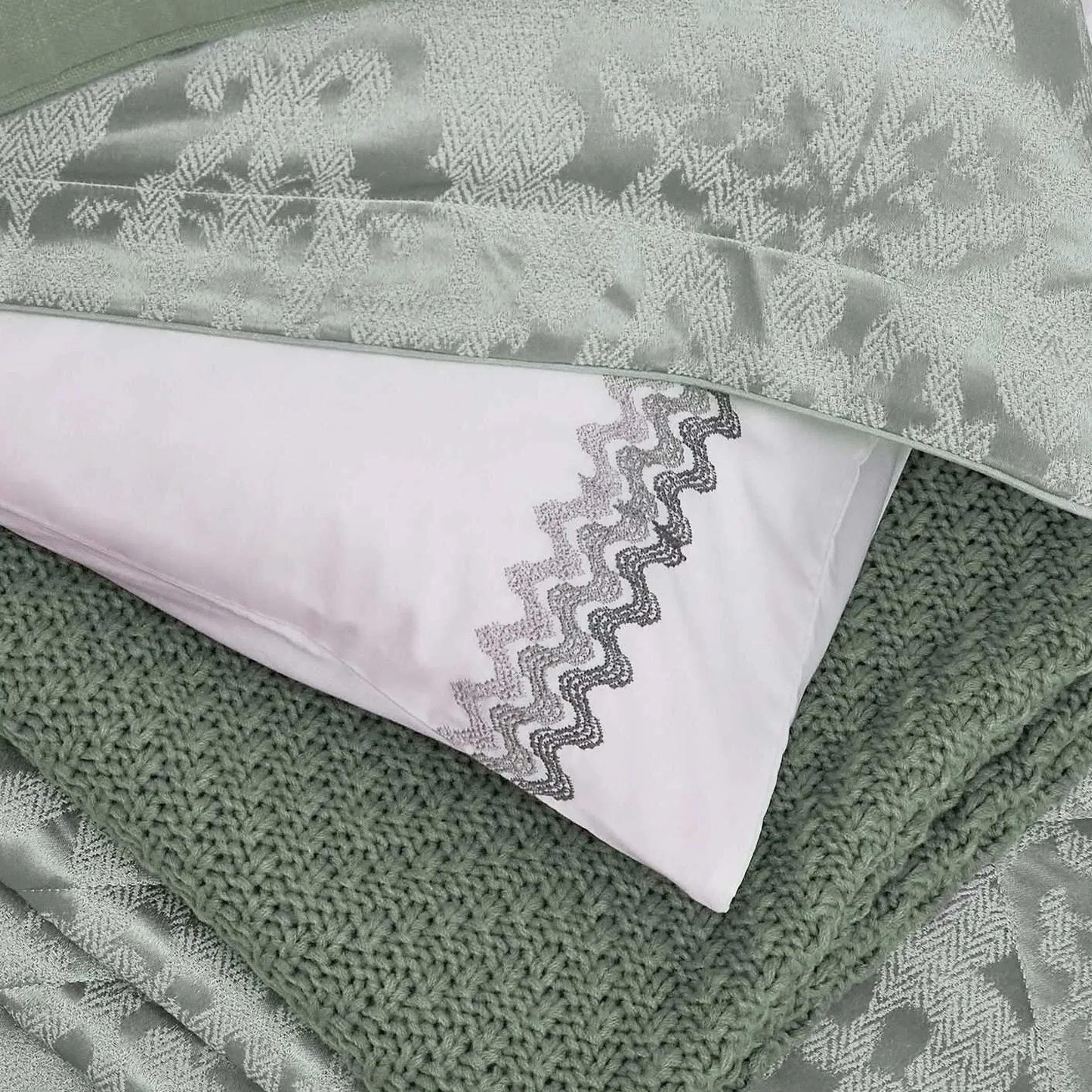 Standard Pillowcases Geometric Pattern - Sage image