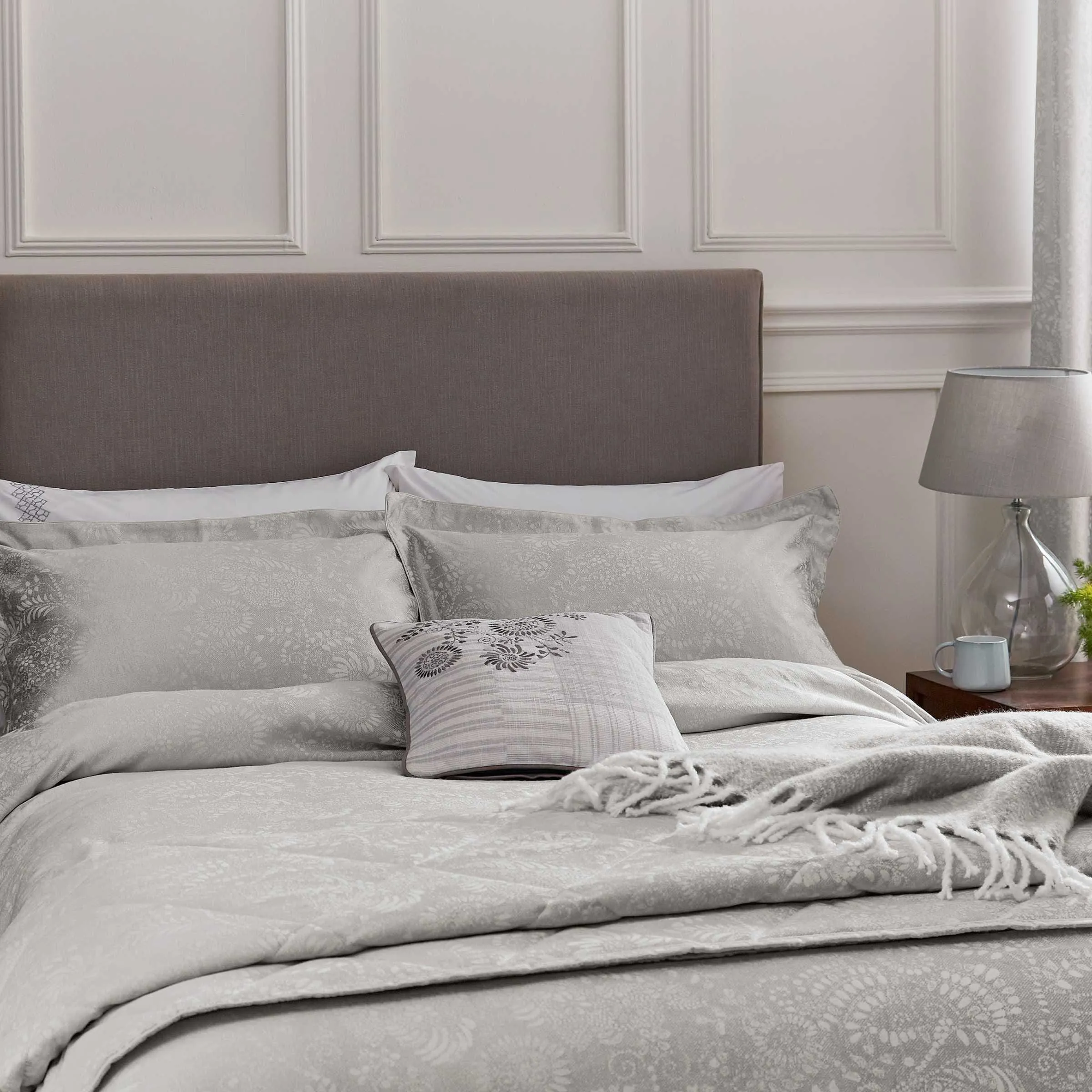 Standard Pillowcases Pair - Silver, Jacquard