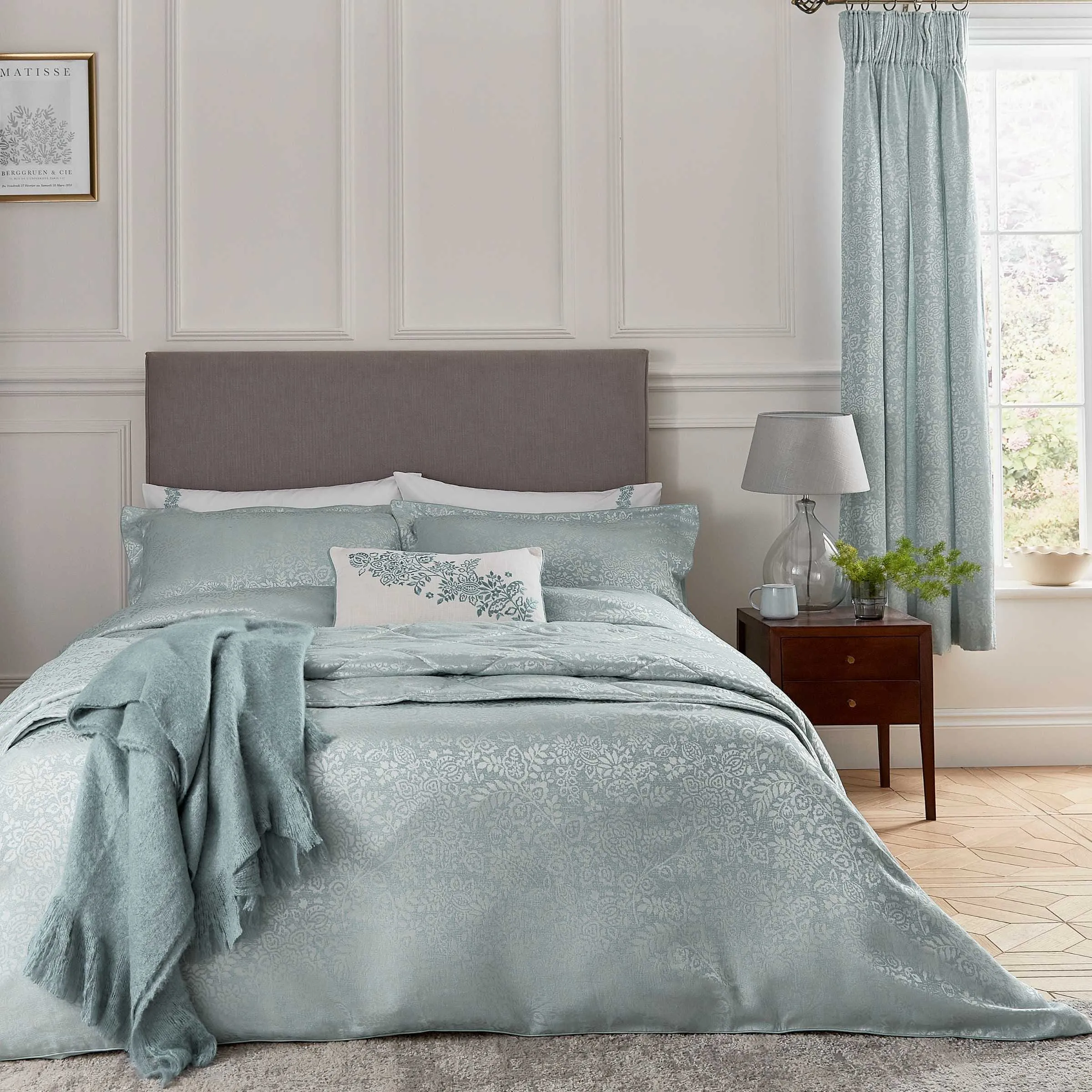 Super King Duvet Cover Set - Duck Egg, Cotton