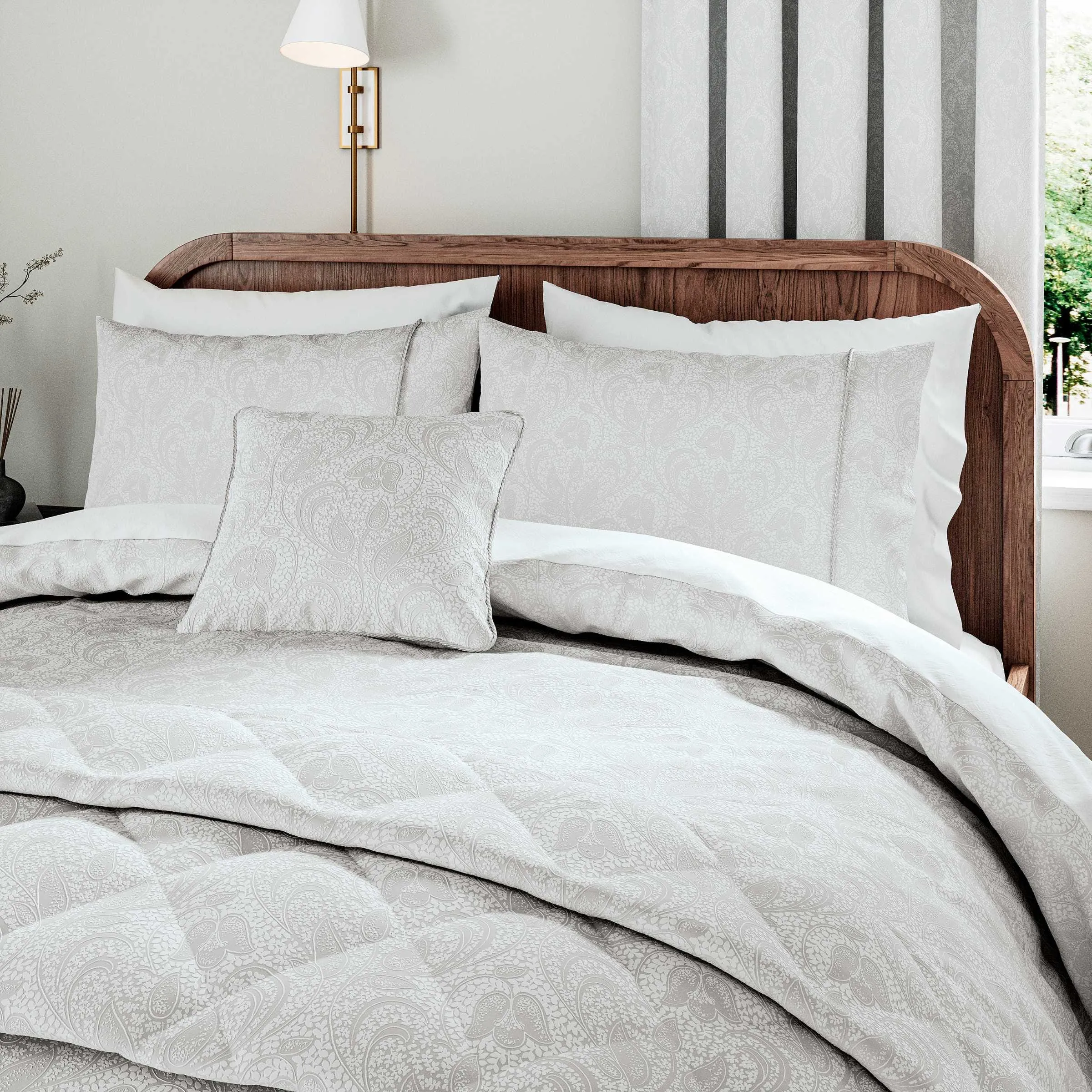 Super King Duvet Cover Set - Platinum, Jacquard