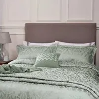 Super King Duvet Cover Set - Sage, Jacquard