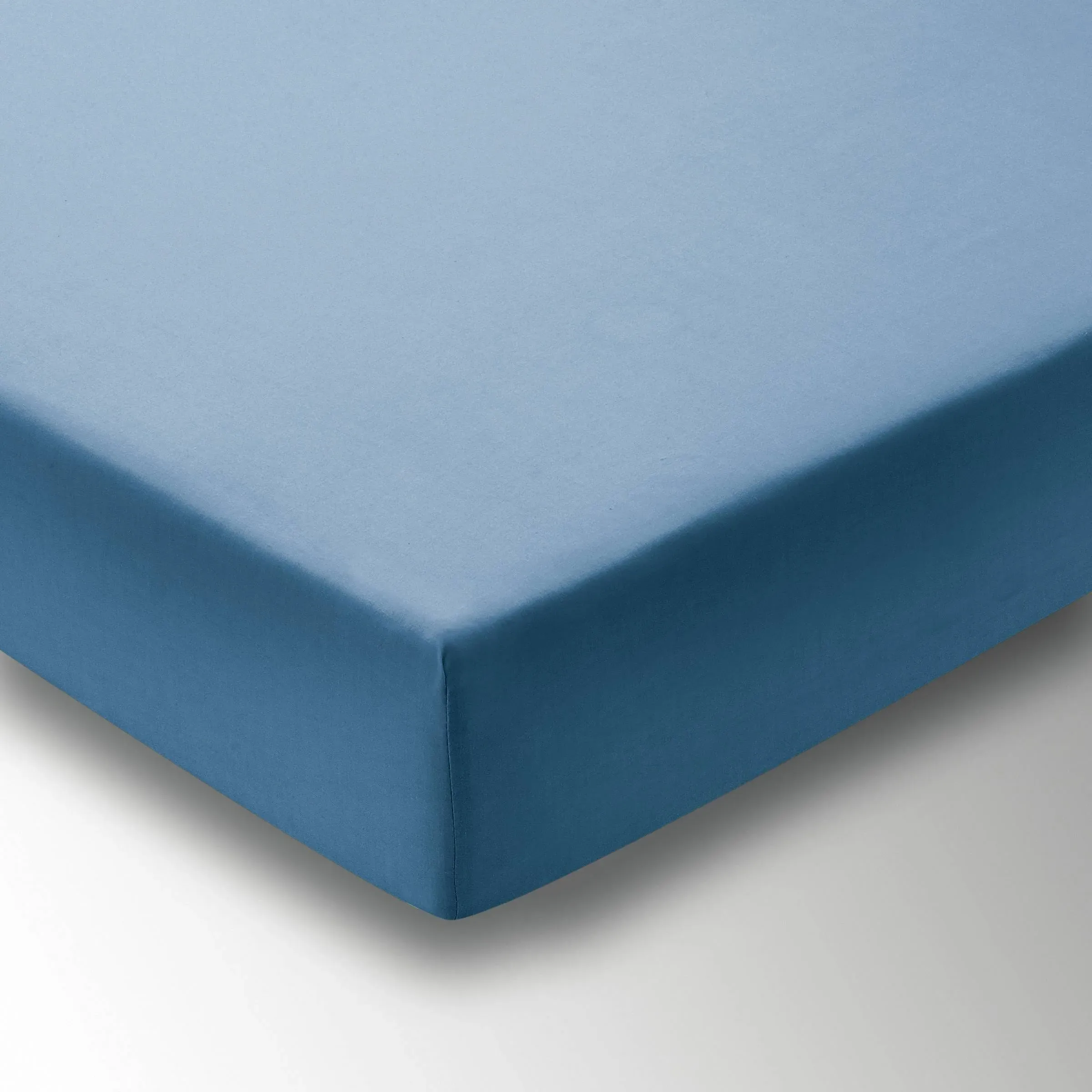 Super King Fitted Sheet - Denim, Percale Cotton