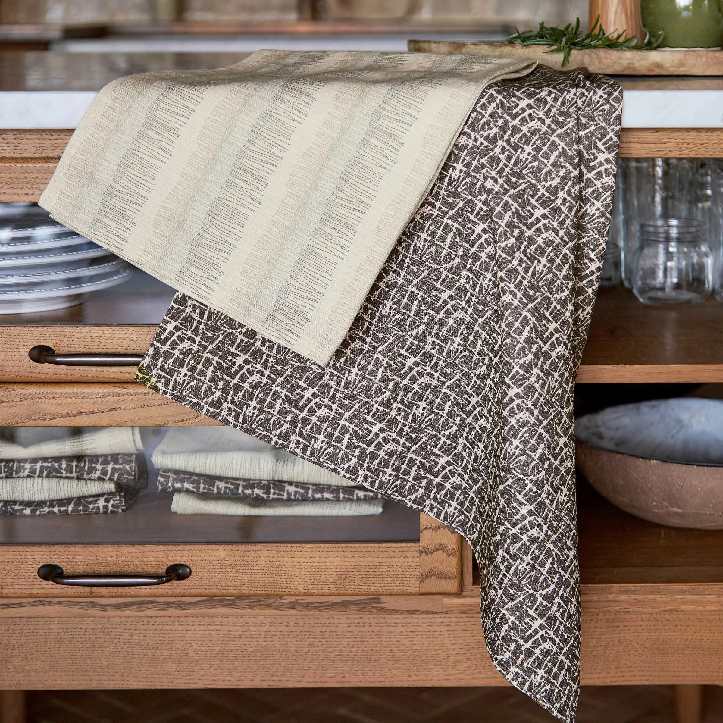 Camille & Moya Tea Towels - Charcoal, Cotton product