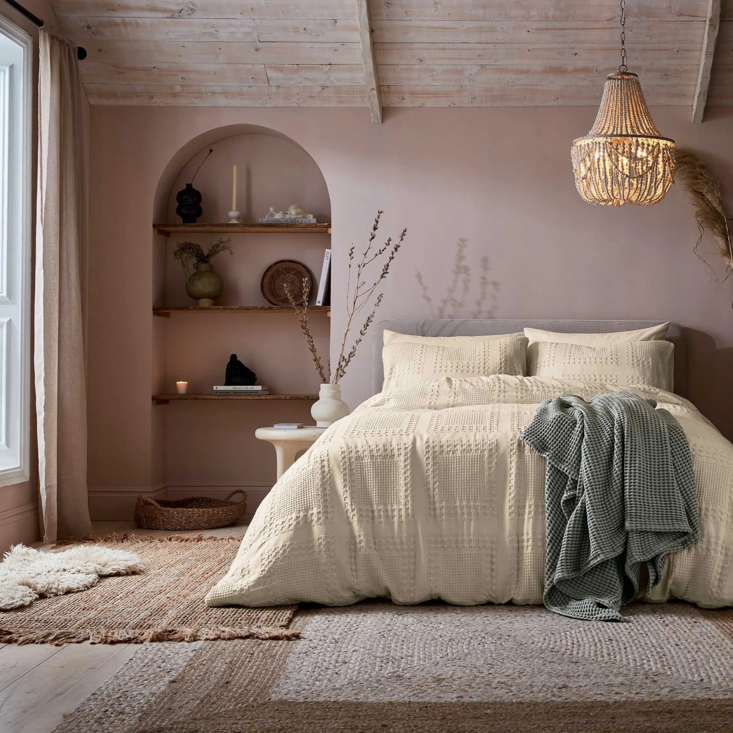 Maeve Double Duvet Cover Set - Canvas Cream, Cotton alternate view