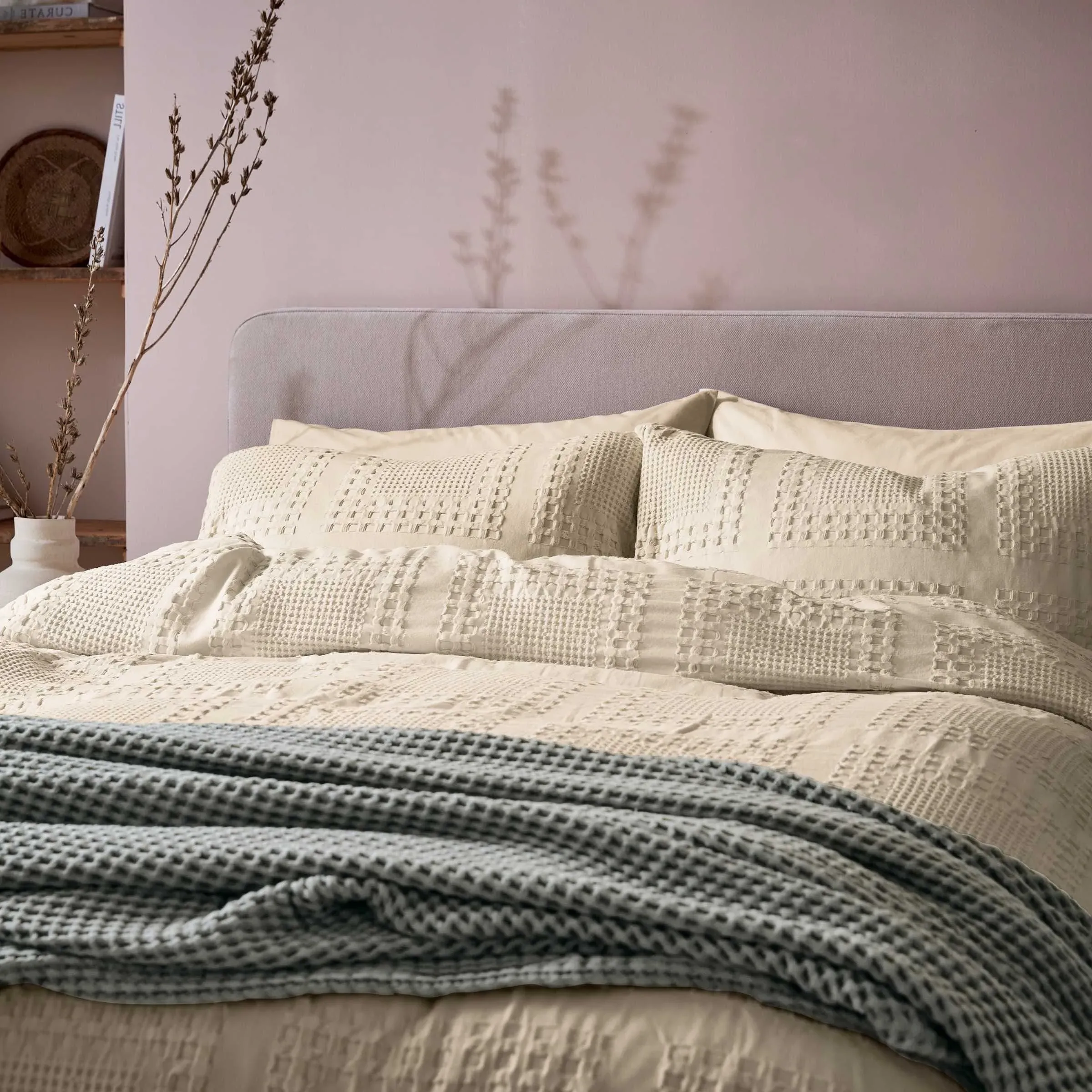 Maeve Double Duvet Cover Set - Canvas Cream, Cotton product