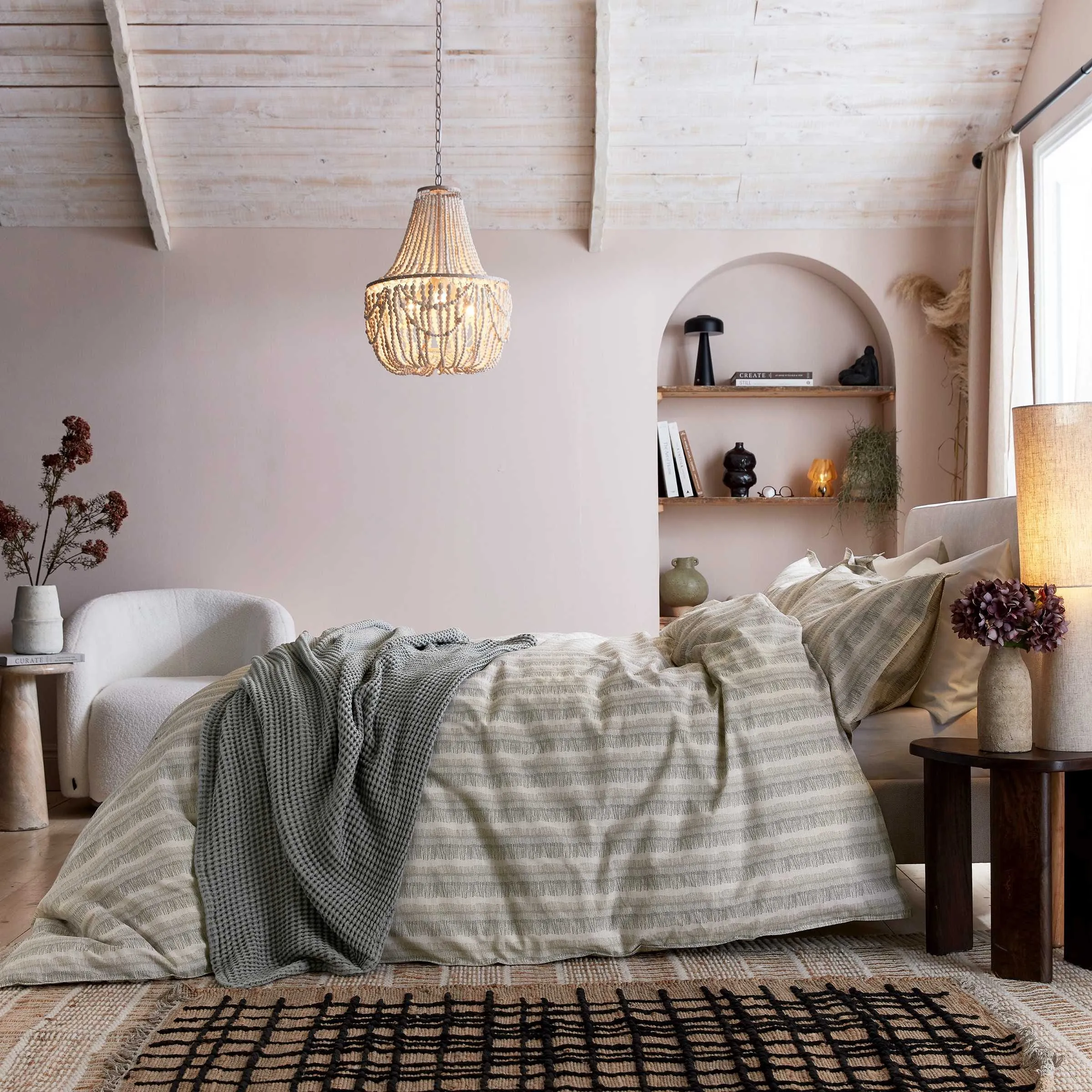 Moya Single Duvet Cover Set - Charcoal, Linen-Effect alternate view