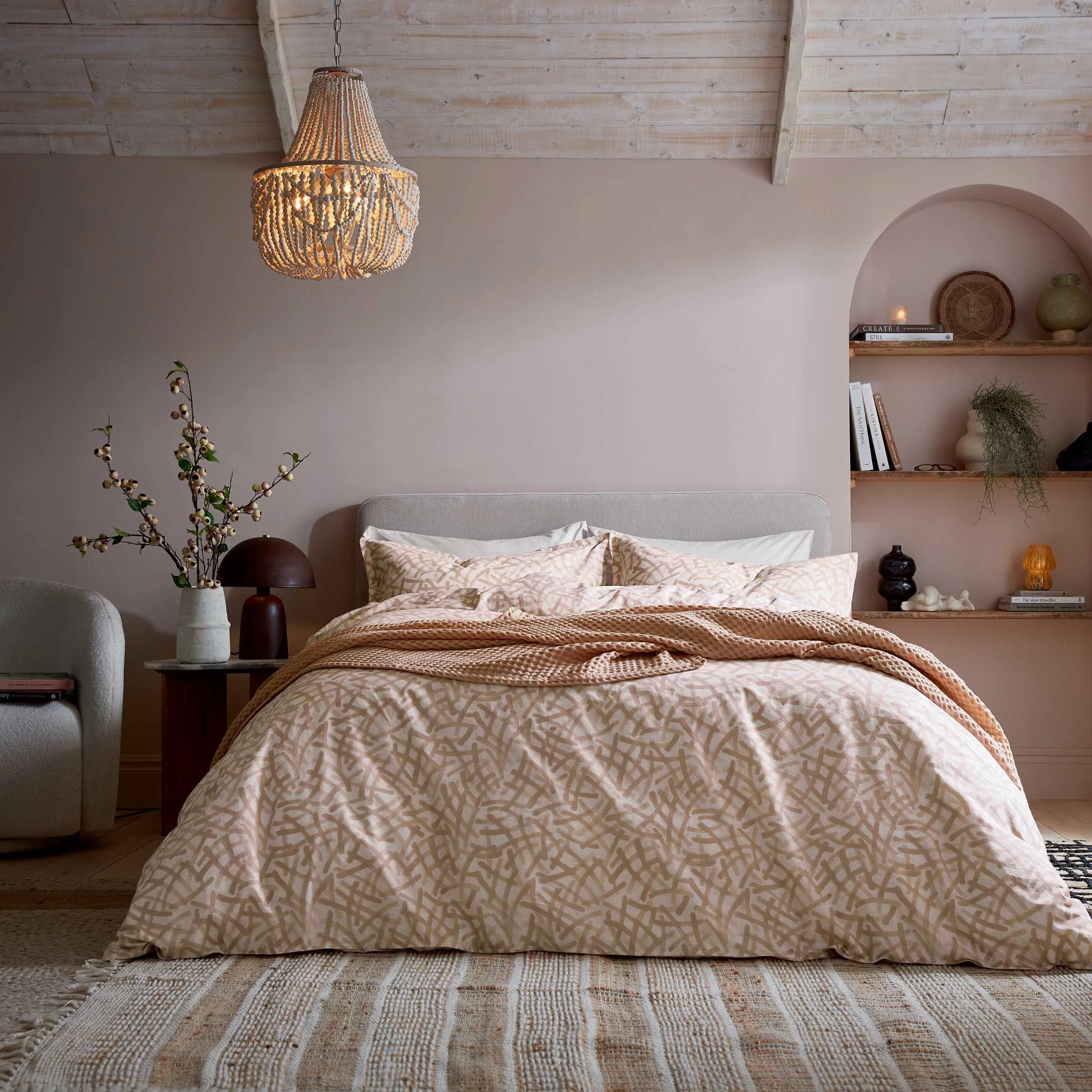 Oonagh Single Duvet Cover Set - Dusky Pink alternate view