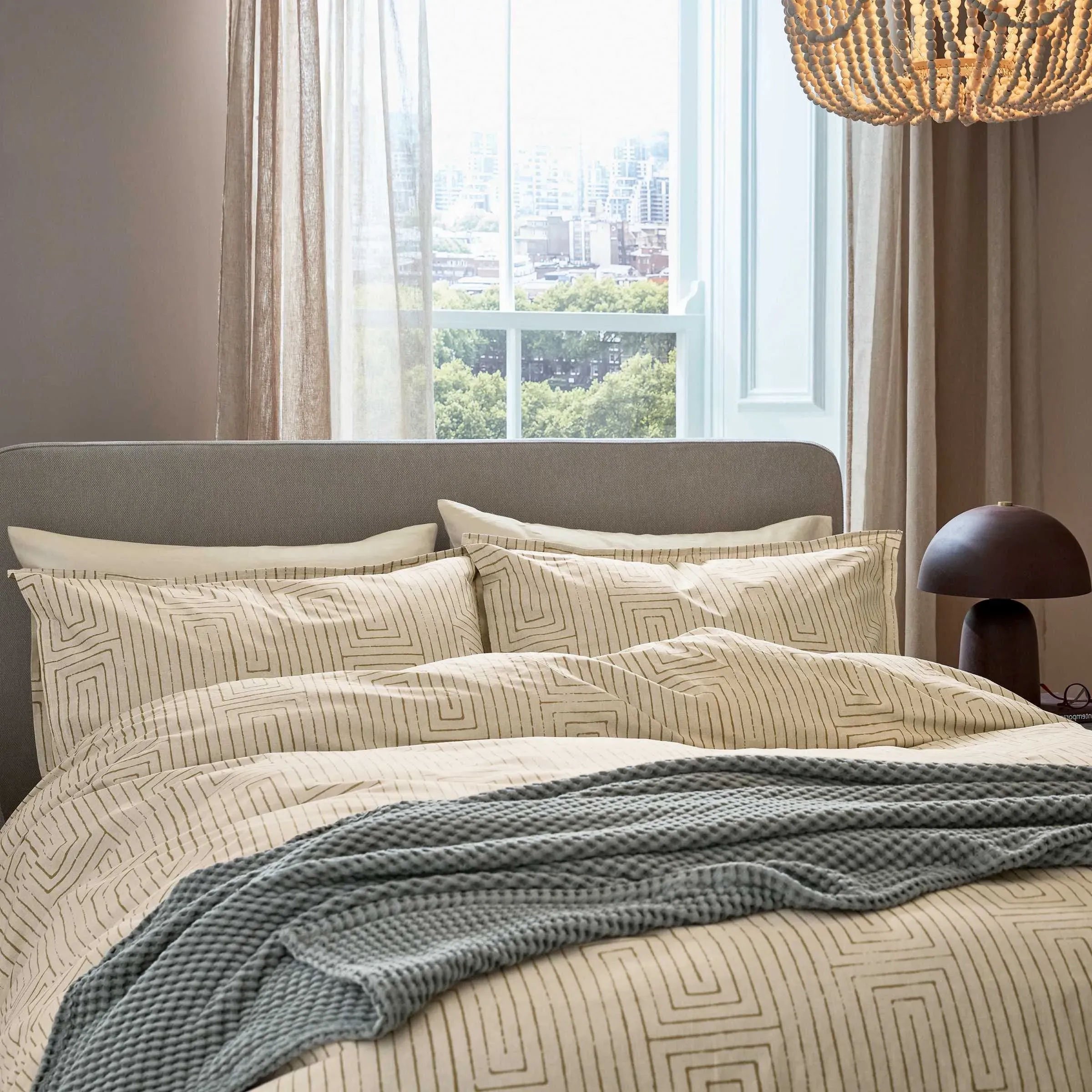 Pia Single Duvet Cover Set - Warm Ochre, Cotton product