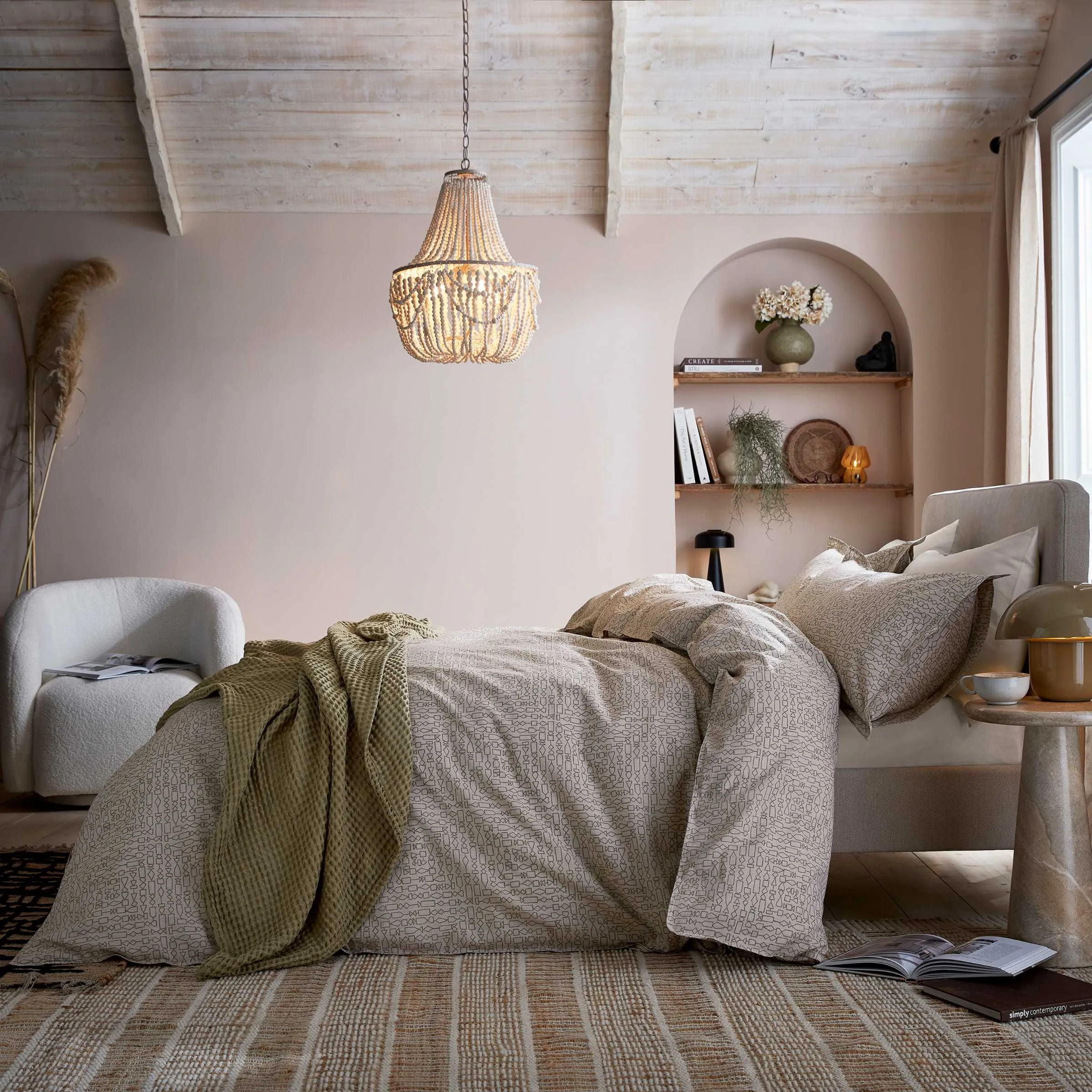 Tess Waffle Throw - Sage Green alternate view