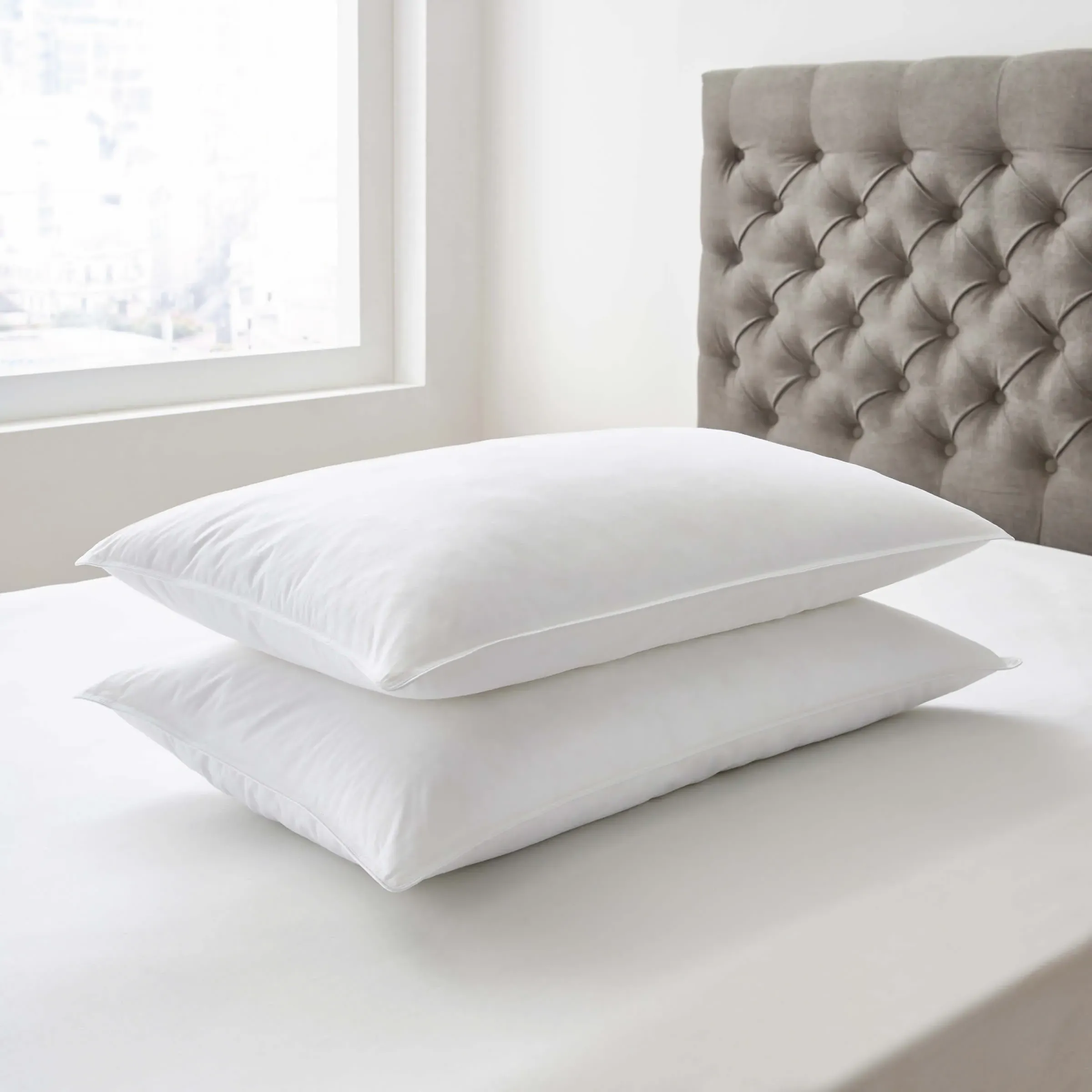 2-Pack Pillows with Cotton Cover - White image