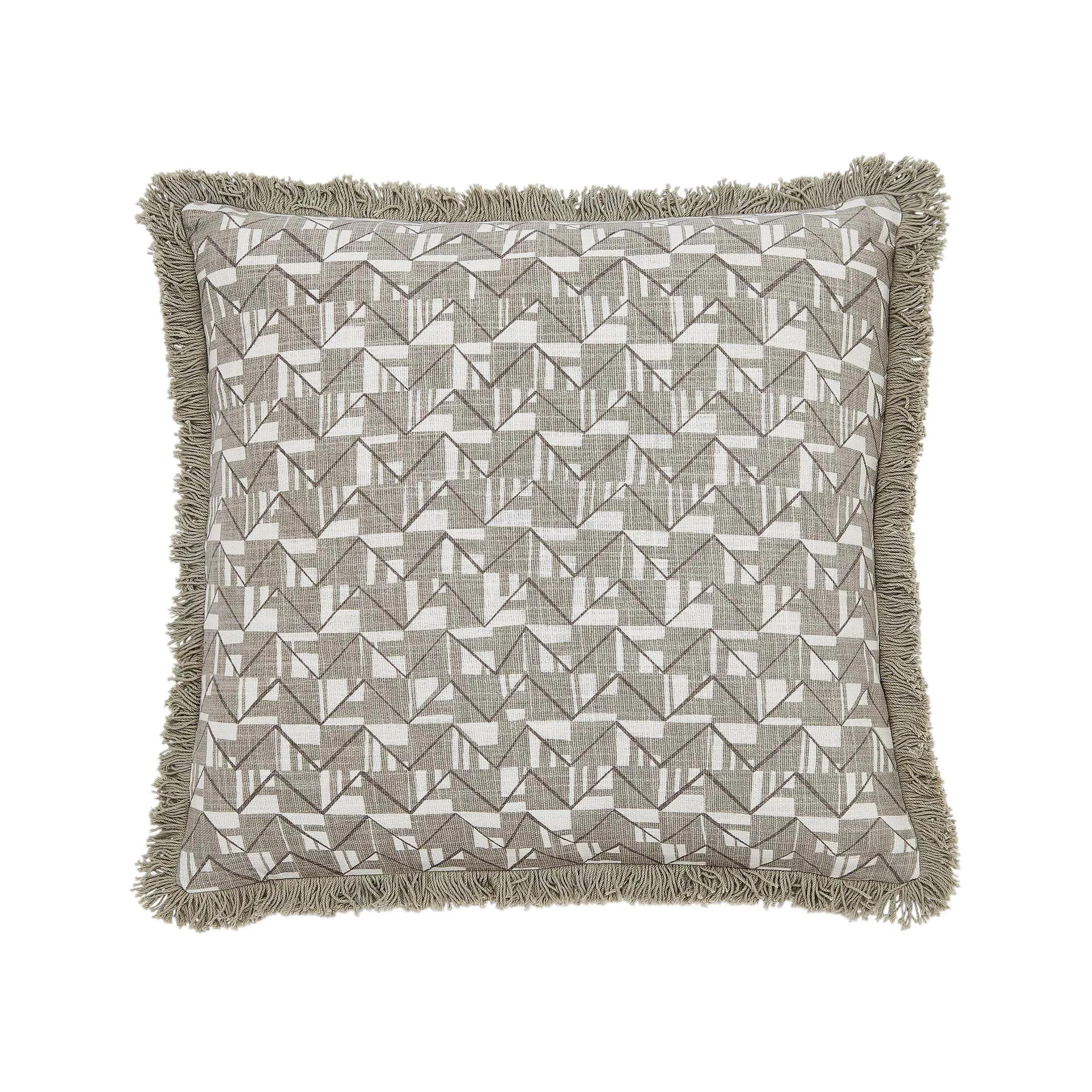 50cm Square Cushion with Fringe - Linen, Cotton image