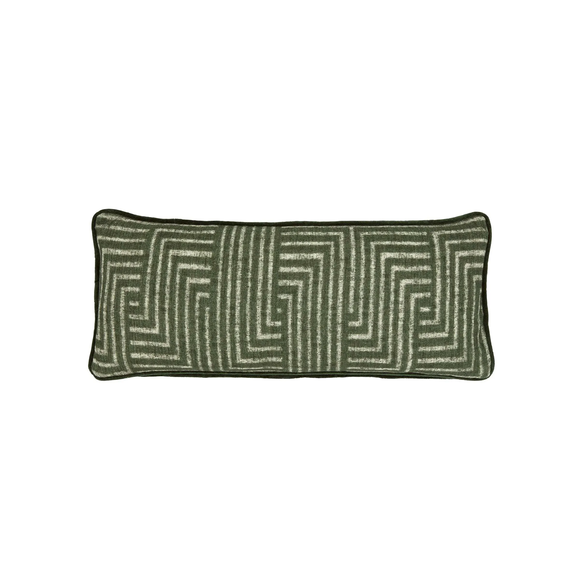 70x30cm Cushion with Fringe - Green, Wool image
