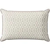 70x40cm Cushion with Floral Print - Silver, Cotton