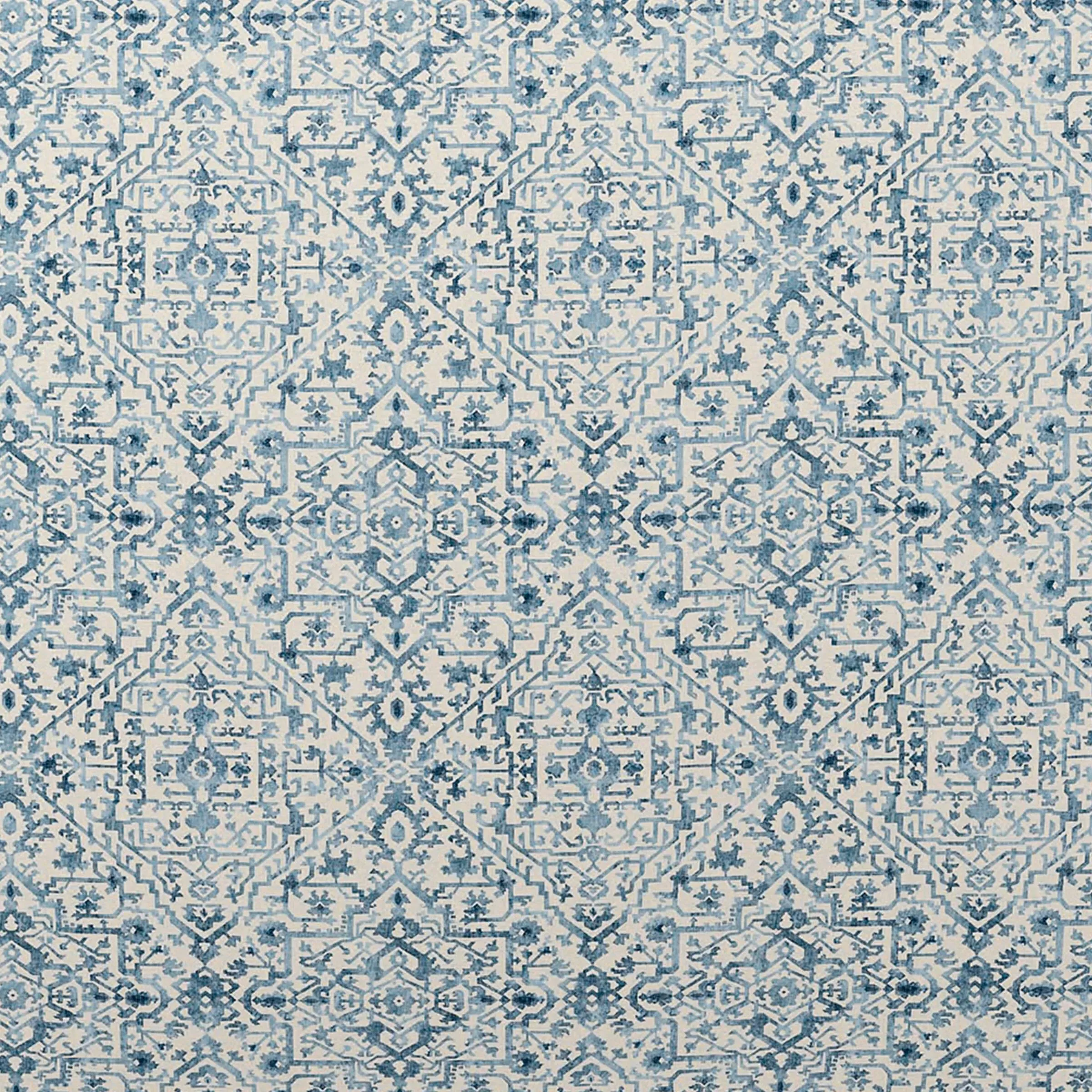 70x40cm Cushion with Ikat Design - Blue