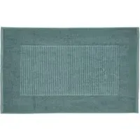 Bath Mat with Hem Detail - Aqua, Cotton