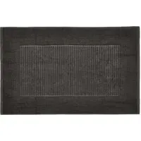 Bath Mat with Hem Detail - Charcoal, Cotton