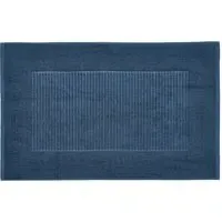 Bath Mat with Hem Detail - Denim, Cotton