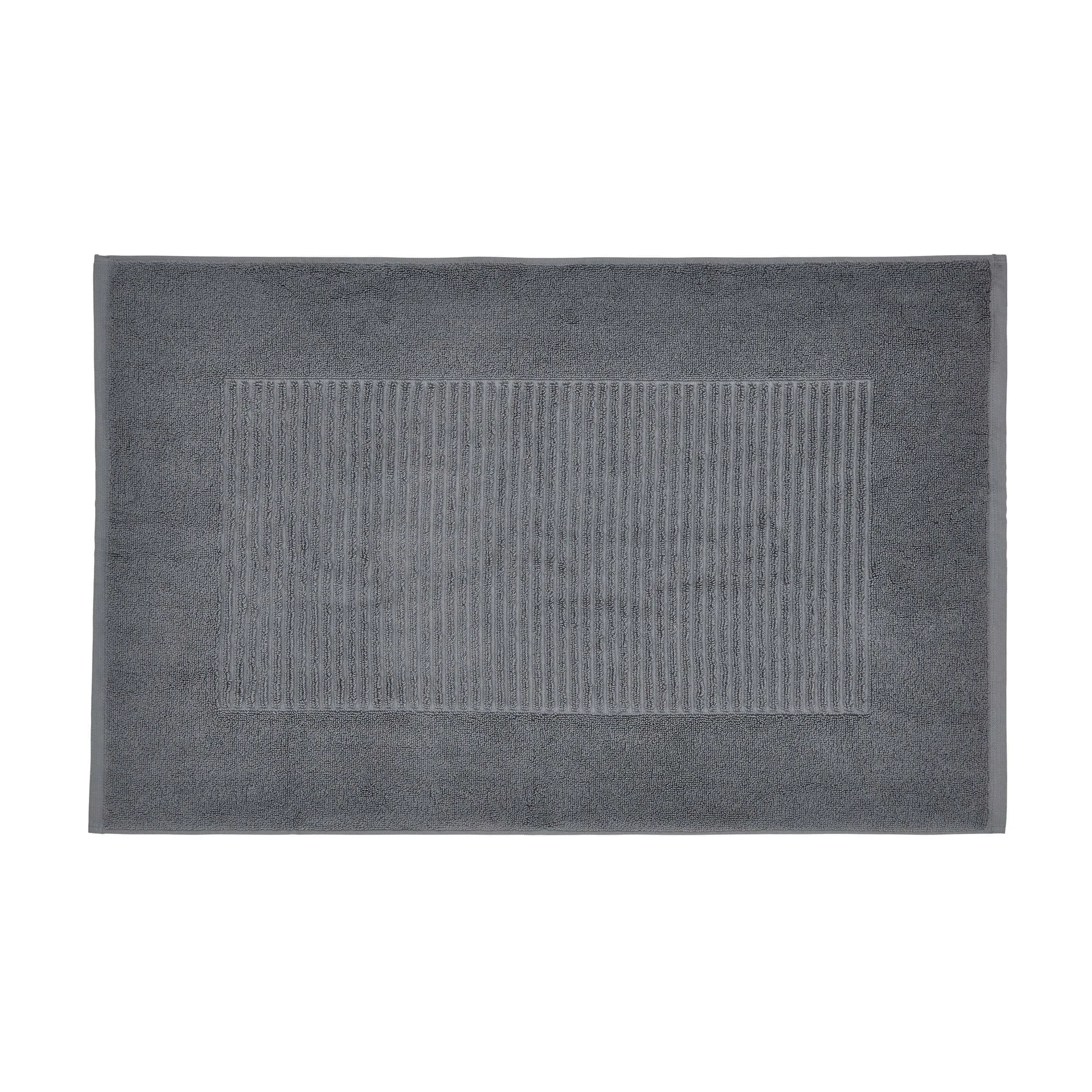 Bath Mat with Hem Detail - Mocha, Cotton