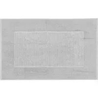 Bath Mat with Hem Detail - Silver, Cotton