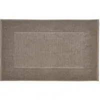 Bath Mat with Hem Detail - Truffle, Cotton
