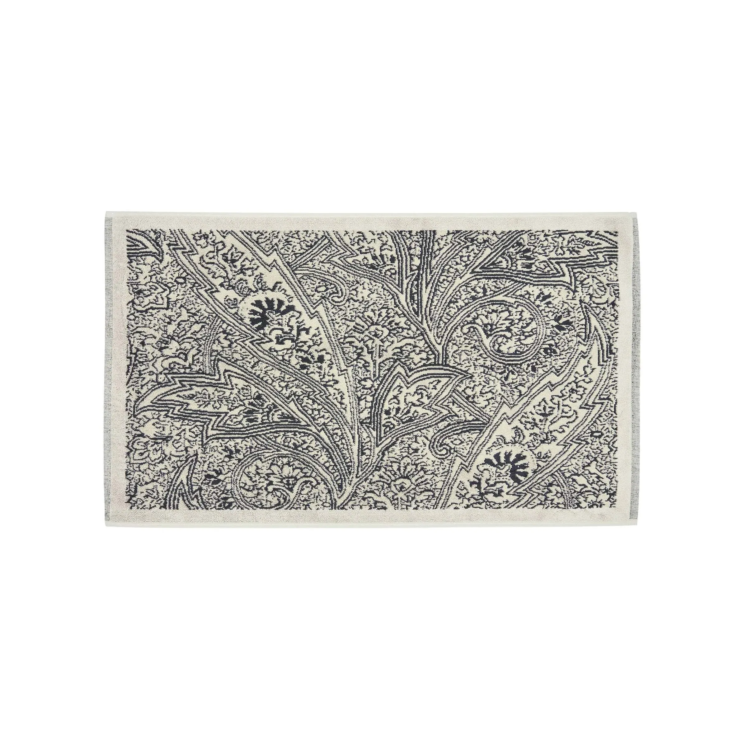 Bath Mat with Paisley Pattern - Charcoal, Cotton image