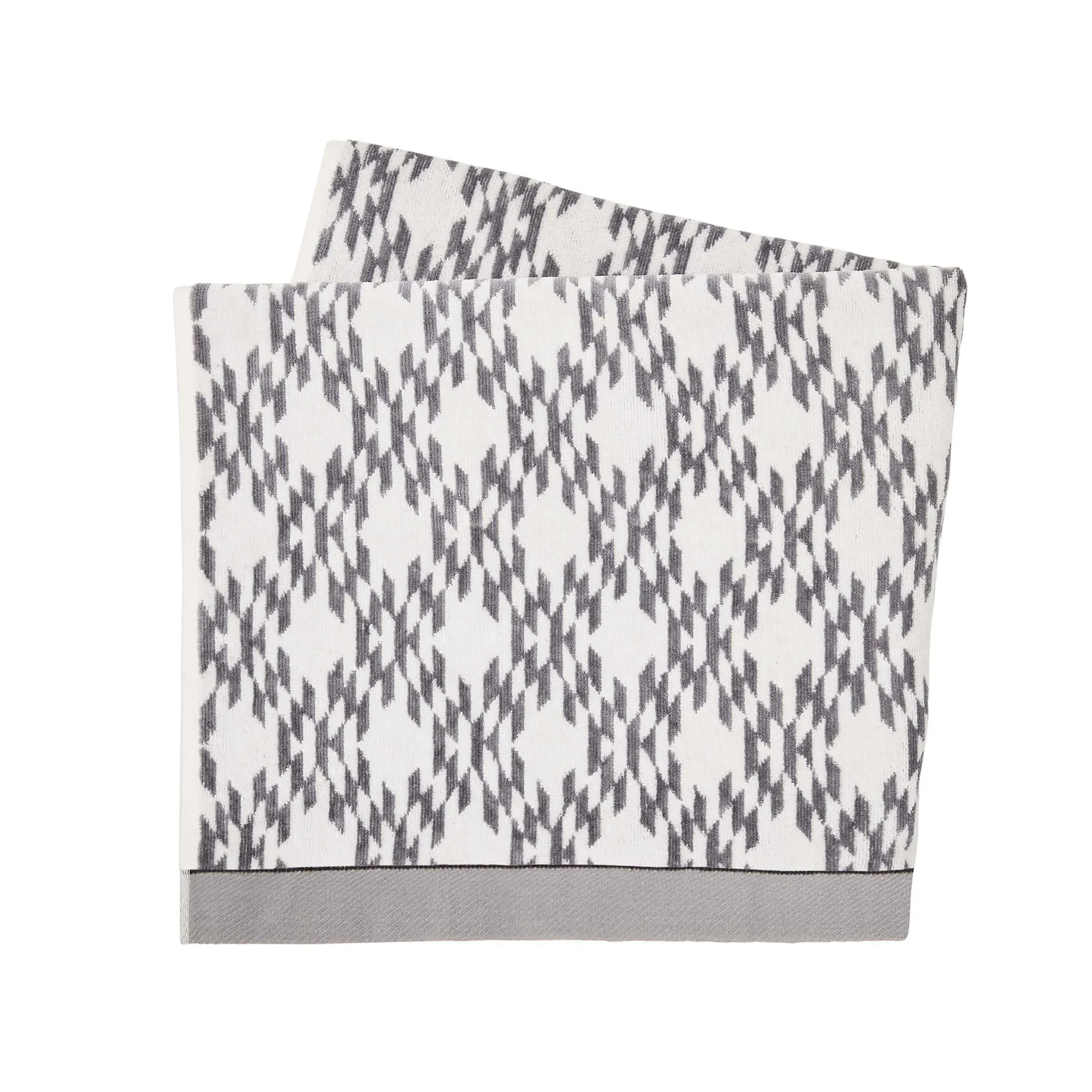 Bath Sheet Geometric Pattern - Chalk, Cotton