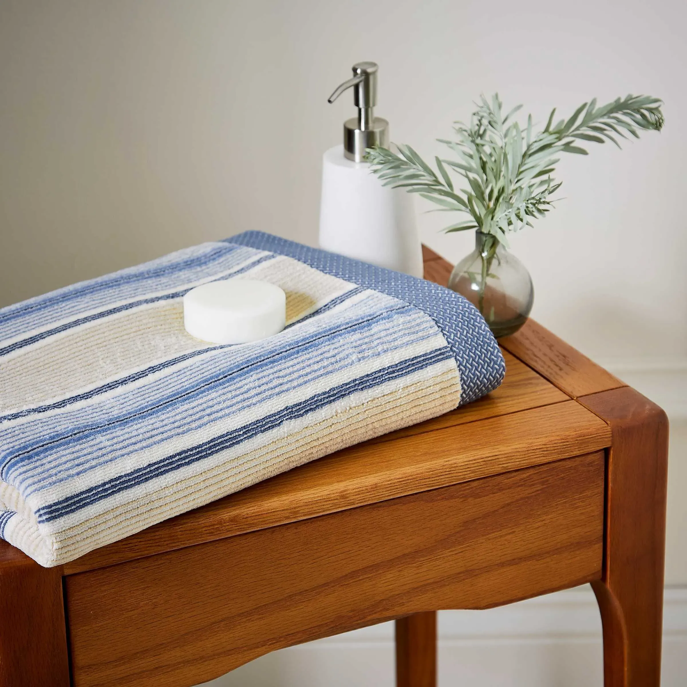 Bath Sheet Jacquard Stripe - Blue, Cotton