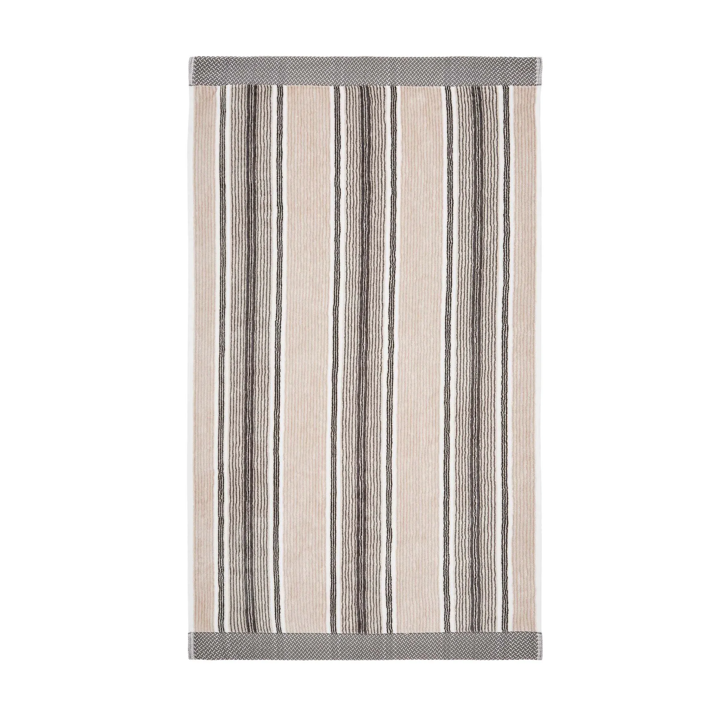 Bath Sheet Striped - Charcoal, Cotton image