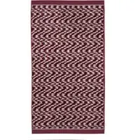 Bath Sheet with Flame Stitch - Mulberry, Cotton