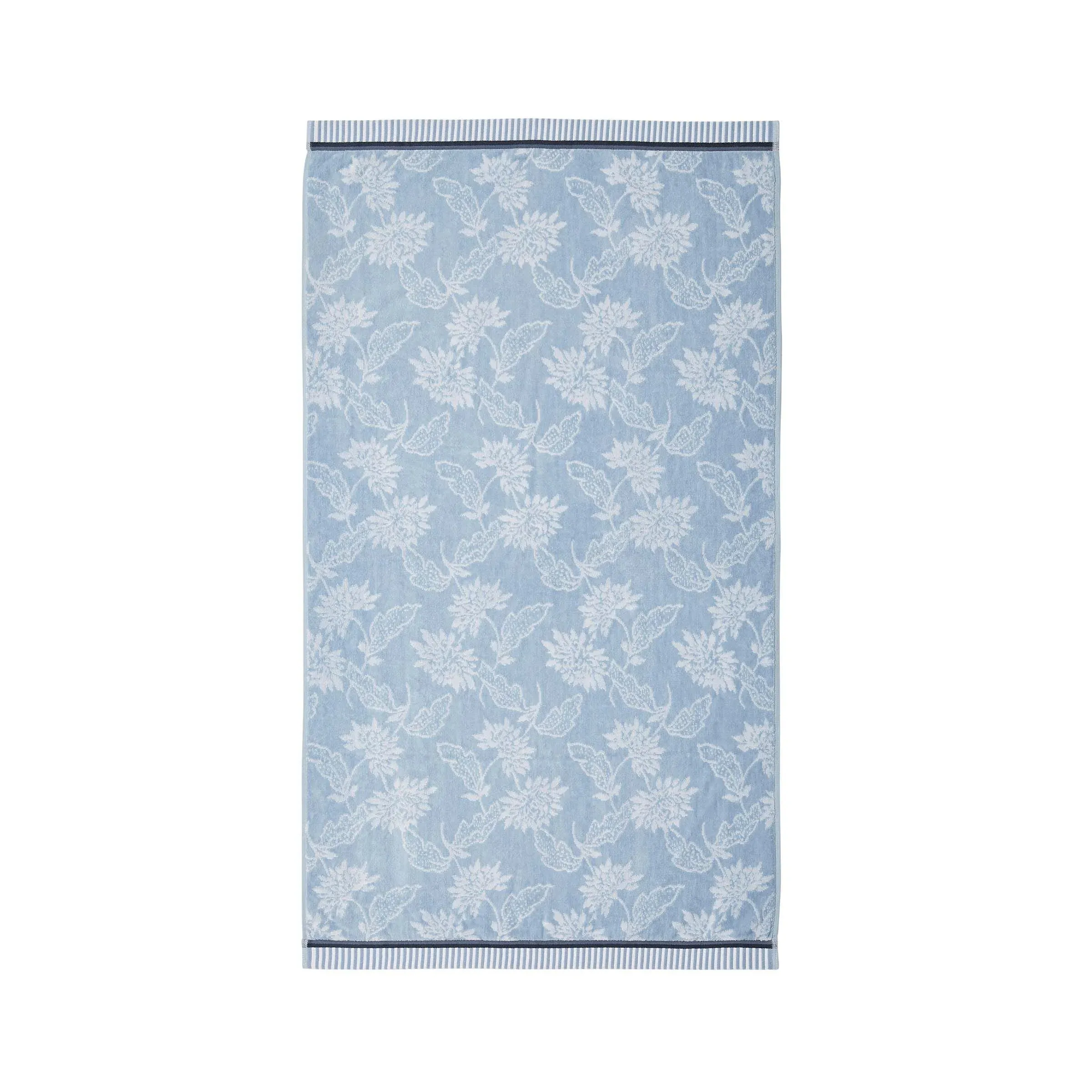 Bath Sheet with Floral Design - Blue, Cotton image