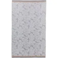 Bath Sheet with Floral Design - White, Cotton