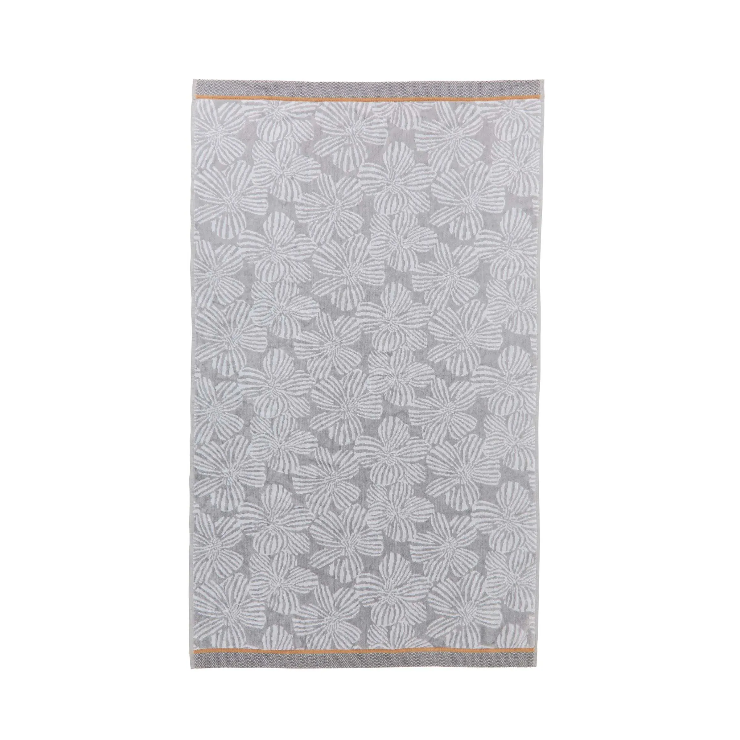 Bath Sheet with Floral Design - White, Cotton image