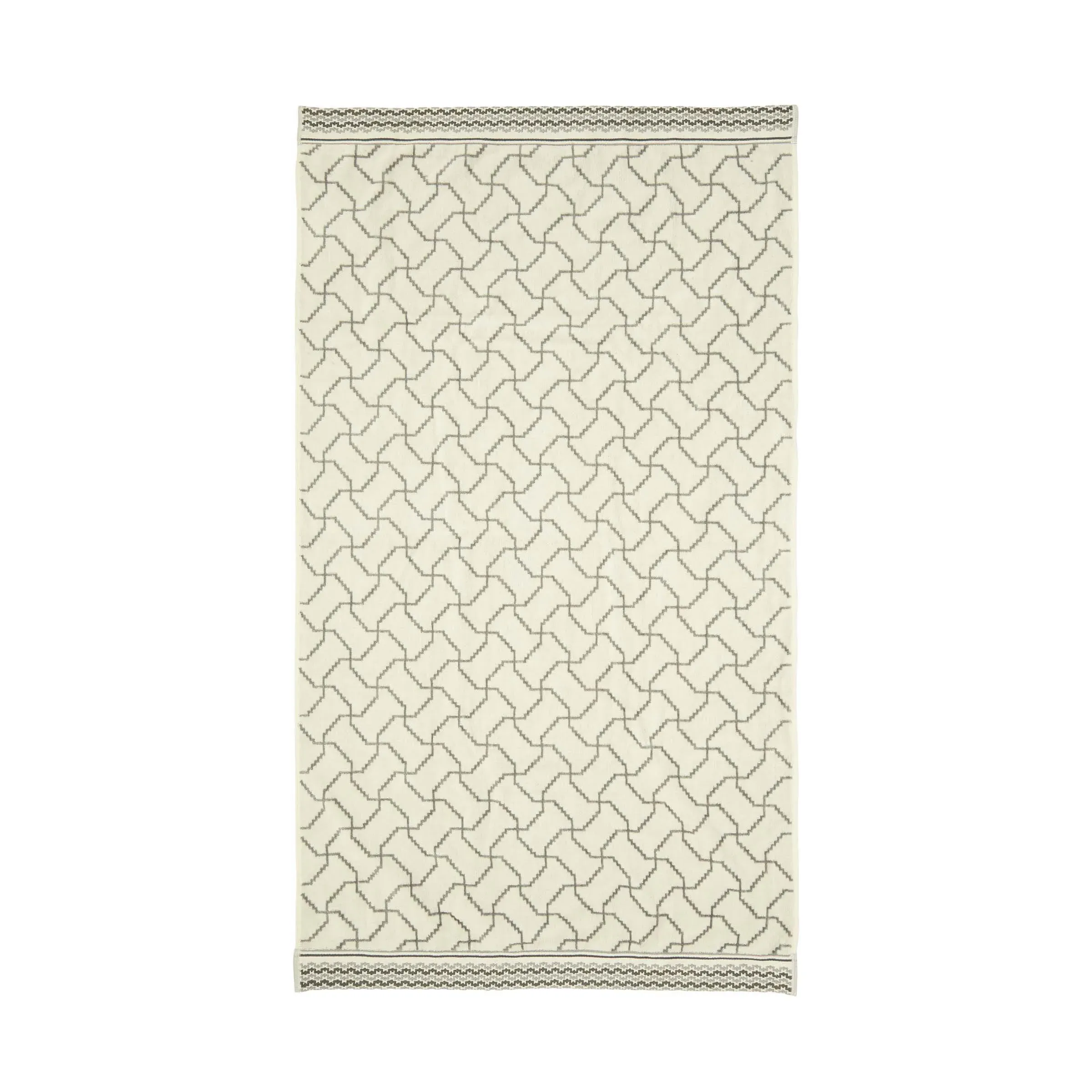 Bath Sheet with Geometric Pattern - Chalk, Cotton image