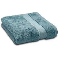 Bath Sheet with Hem Detail - Aqua, Cotton
