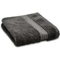 Bath Sheet with Hem Detail - Charcoal, Cotton