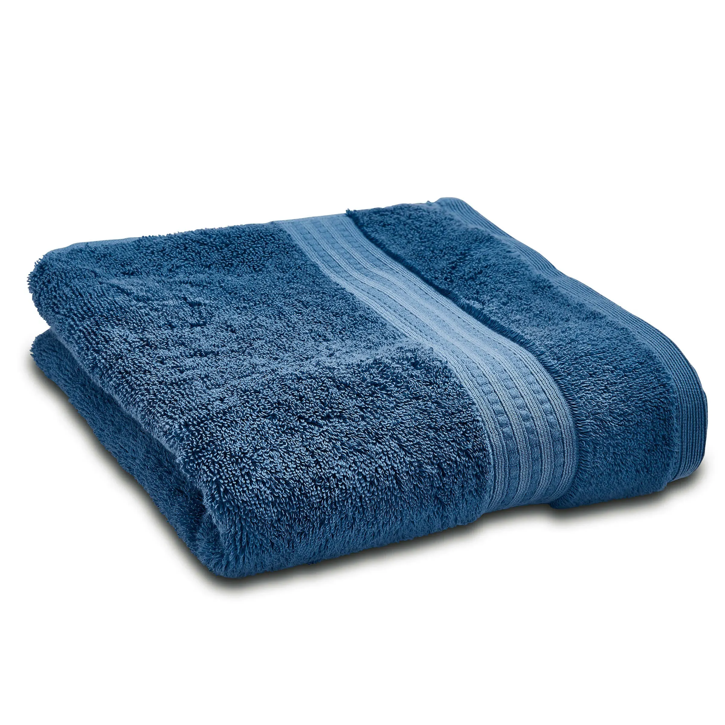 Bath Sheet with Hem Detail - Denim, Cotton