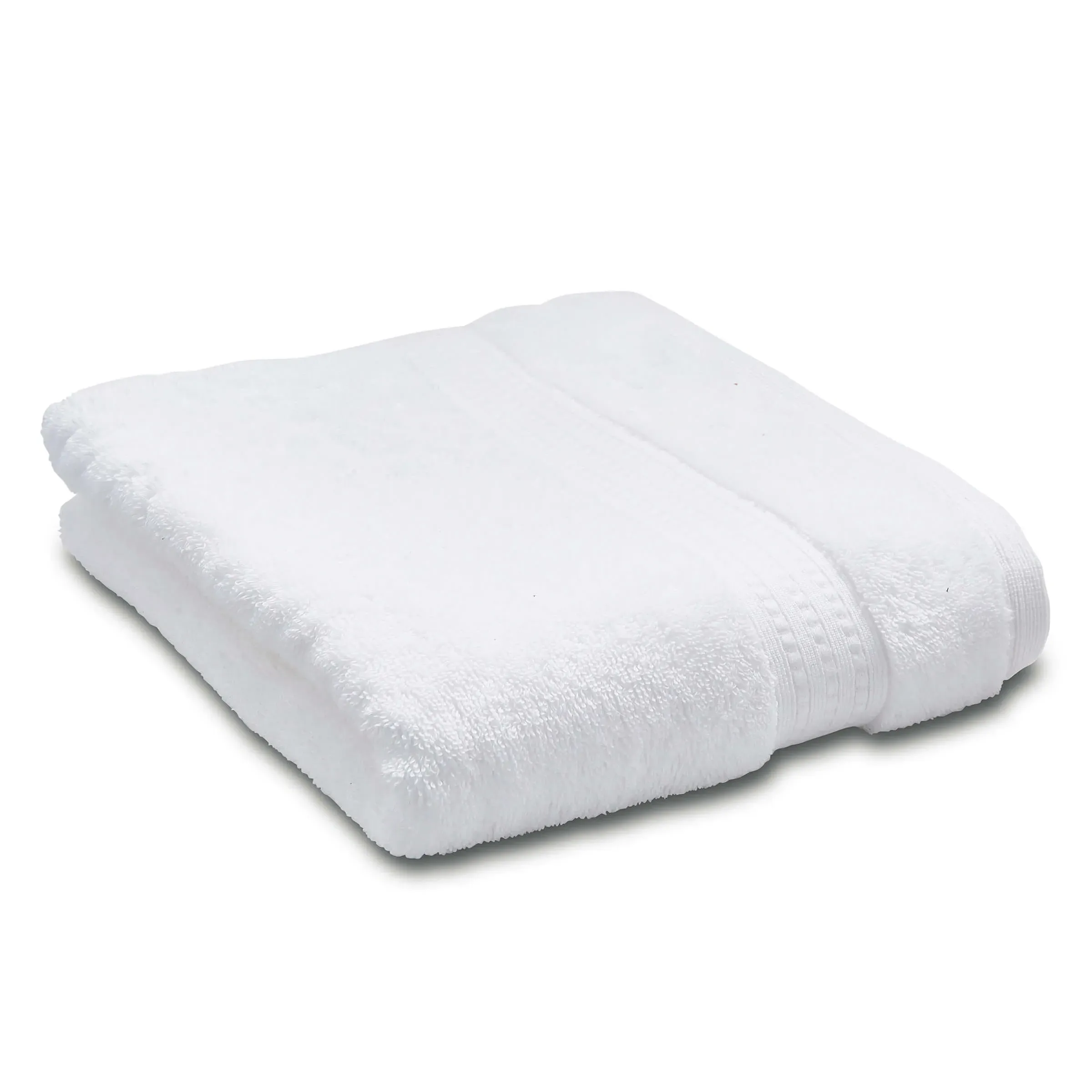 Bath Sheet with Hem Detail - White, Cotton
