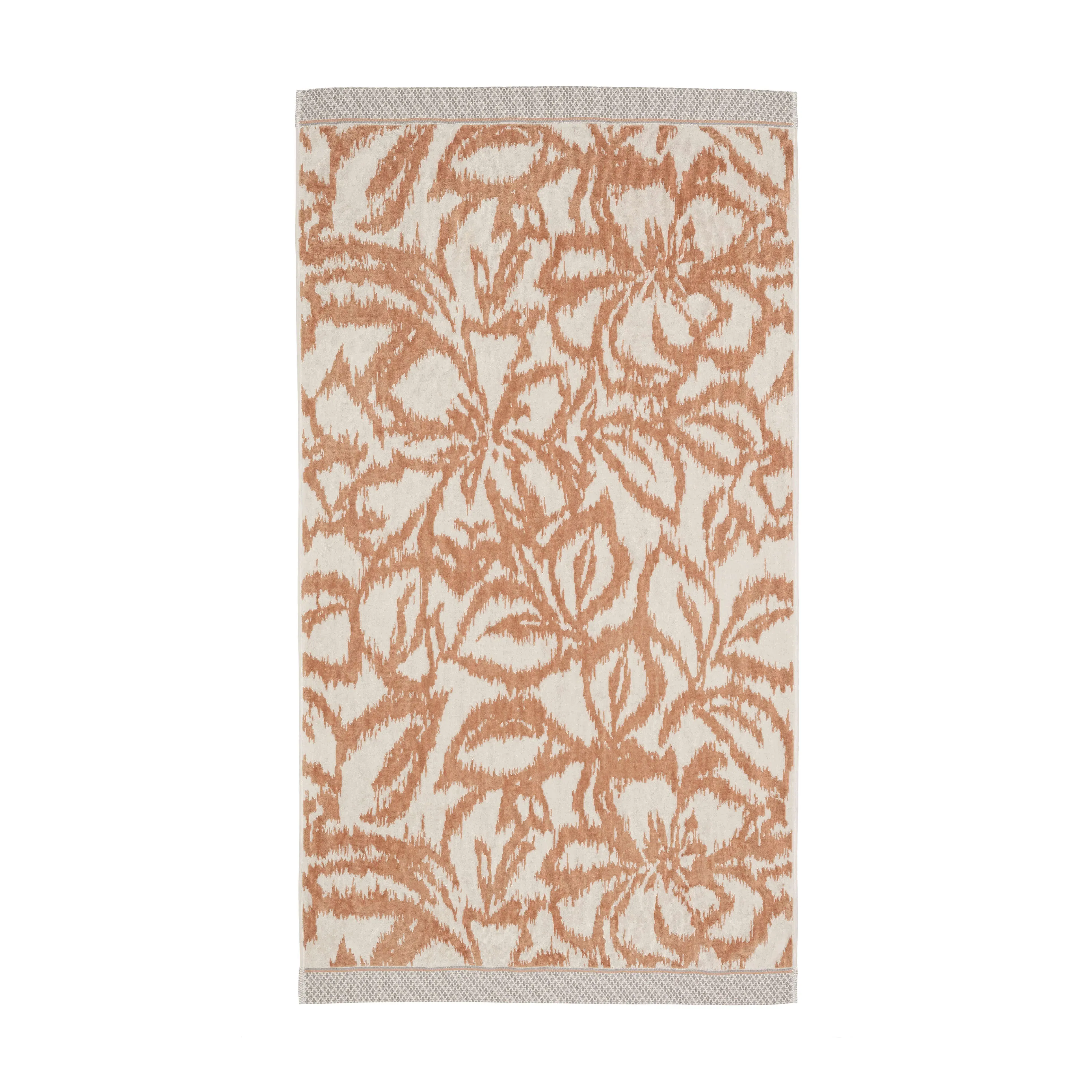 Bath Sheet with Ikat Pattern - Grey, Cotton image