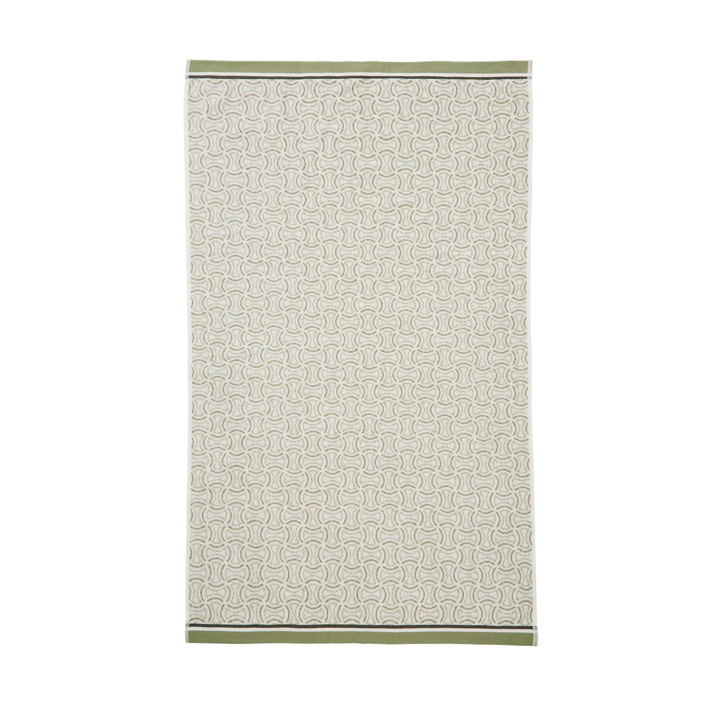 Bath Towel Geometric Design - Sage Green, Cotton image