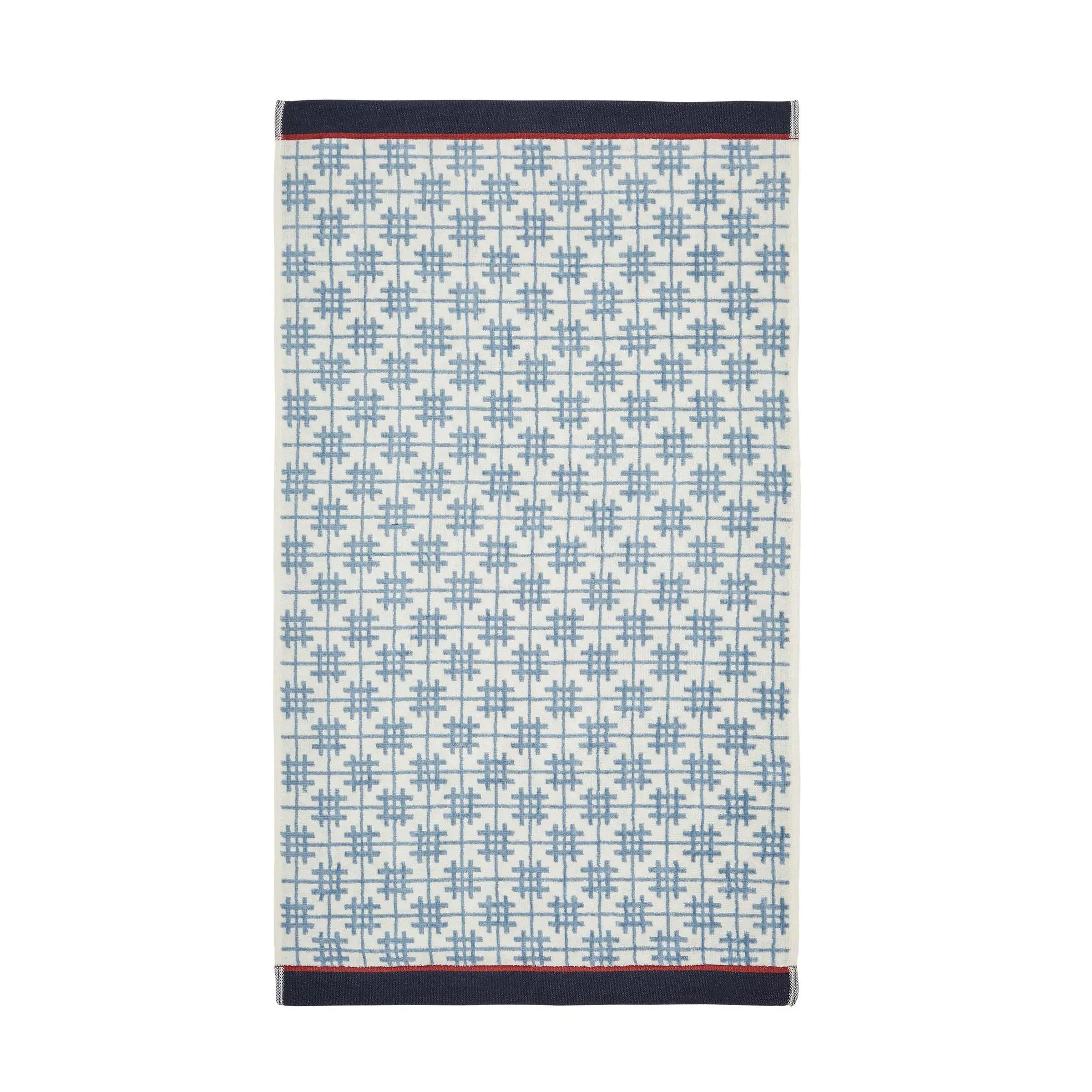 Bath Towel with Check Pattern - Blue, Cotton image