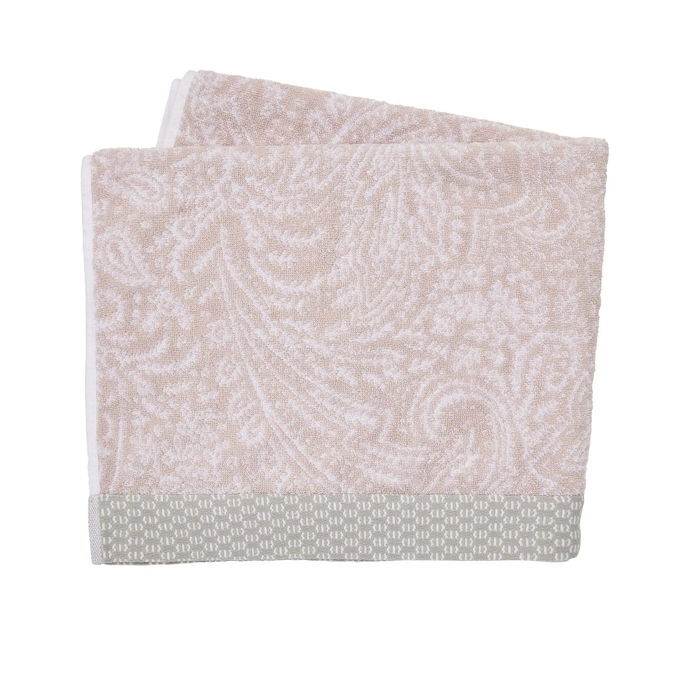 Bath Towel with Paisley Design - Tuberose, Cotton