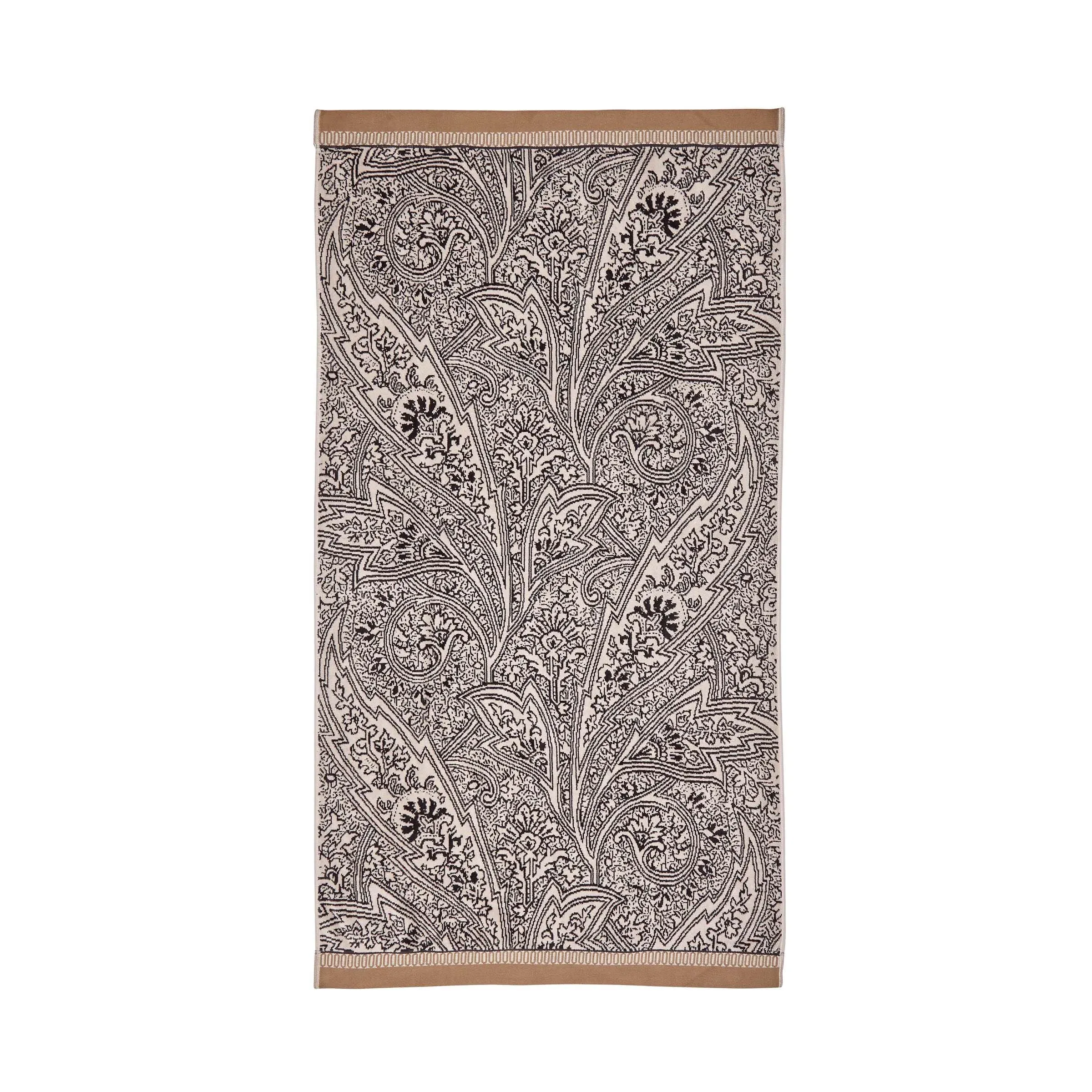 Bath Towel with Paisley Pattern - Charcoal, Cotton image