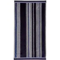 Bath Towel with Striped Design - Navy, Cotton