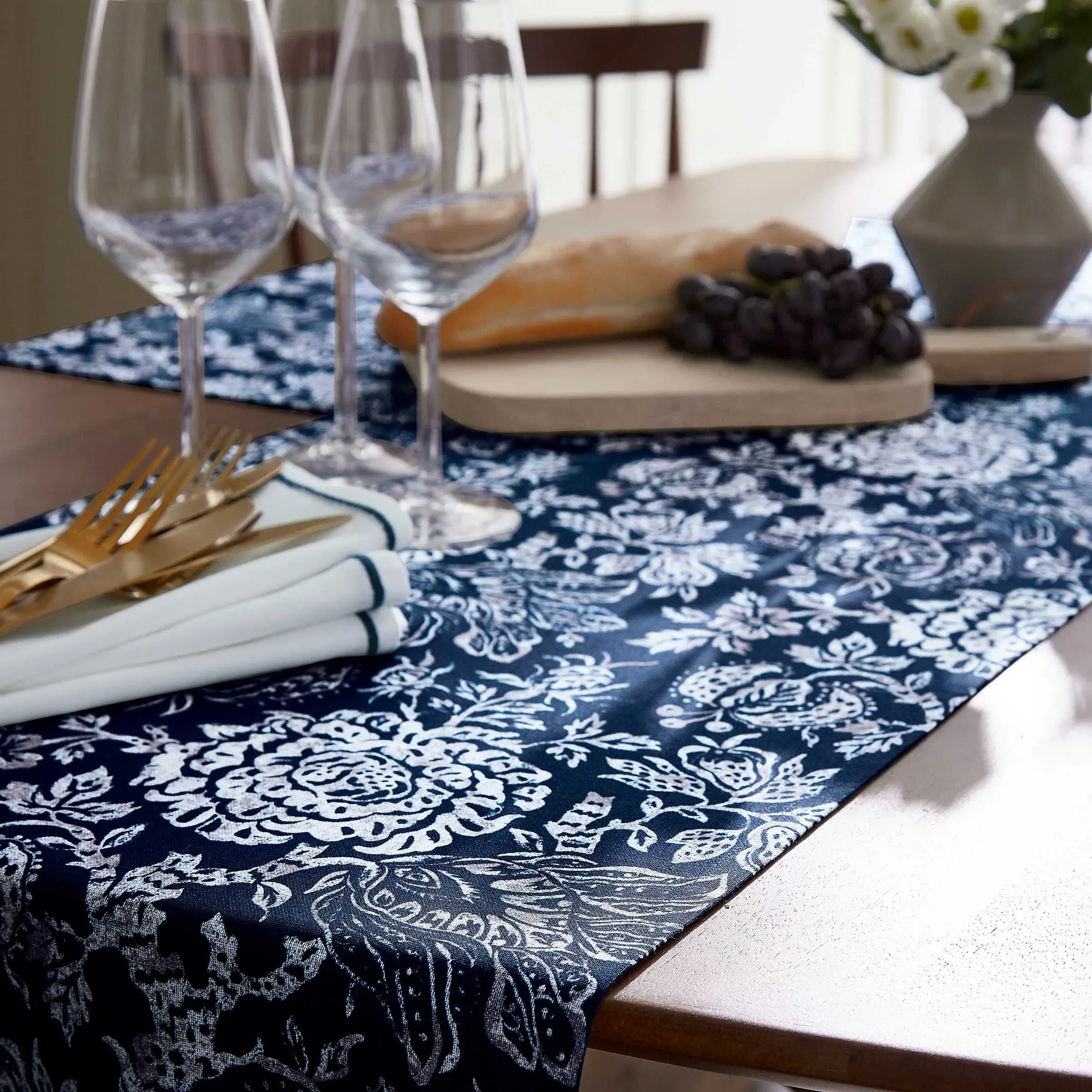 Botanical Placemat Set - Midnight Navy, Cotton