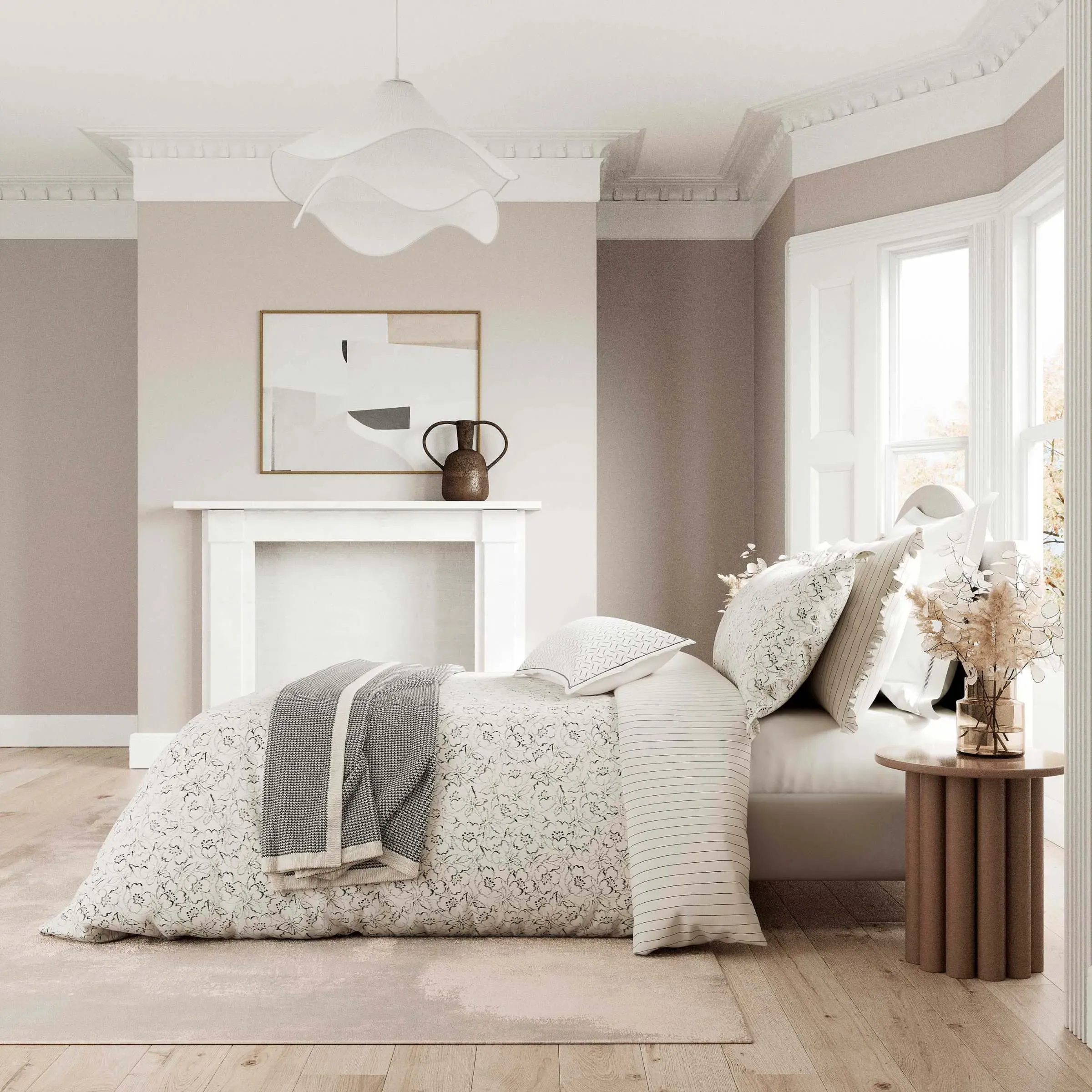 Double Duvet Cover Set - Chalk, Cotton Bamboo