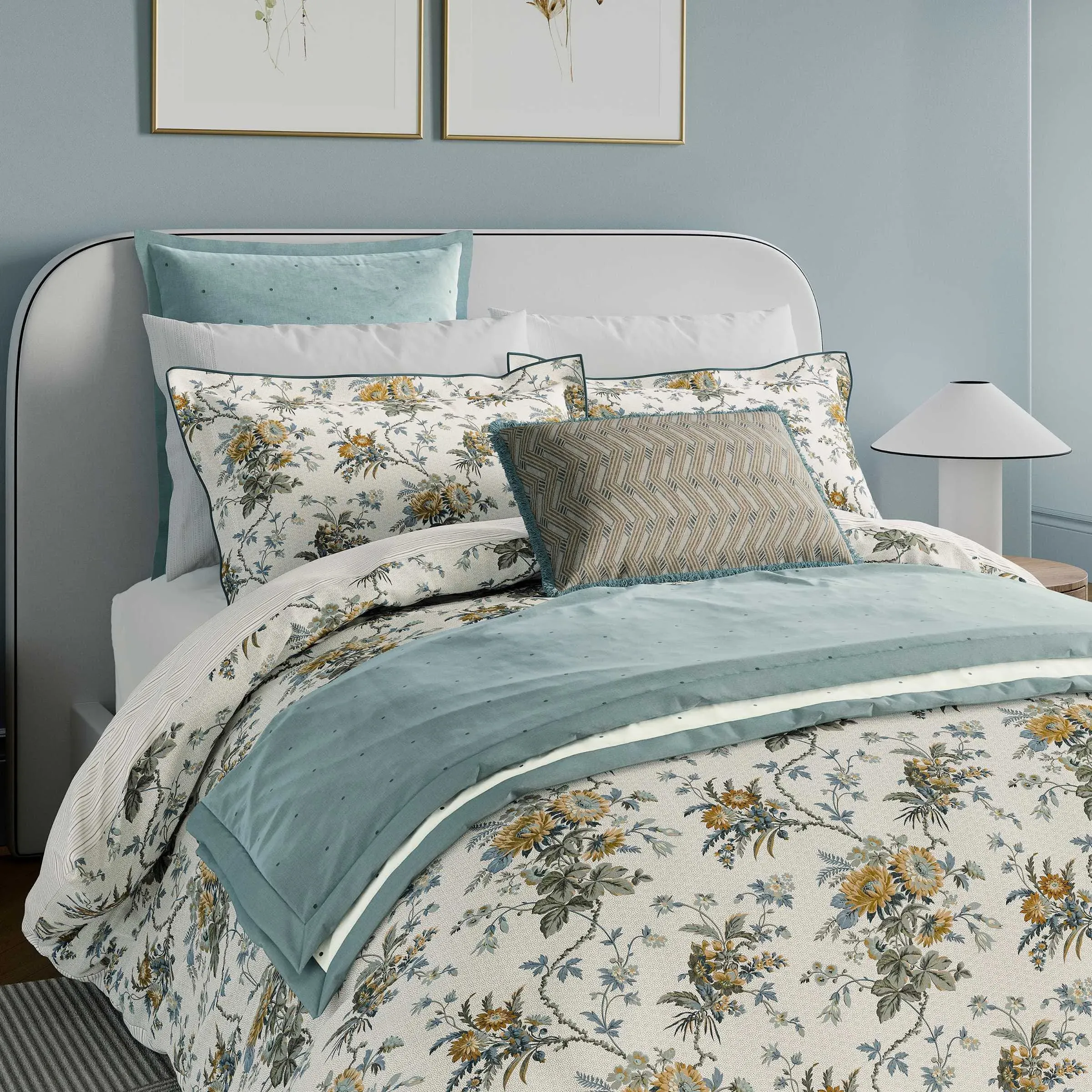 Double Duvet Cover Set - Duck Egg, Cotton