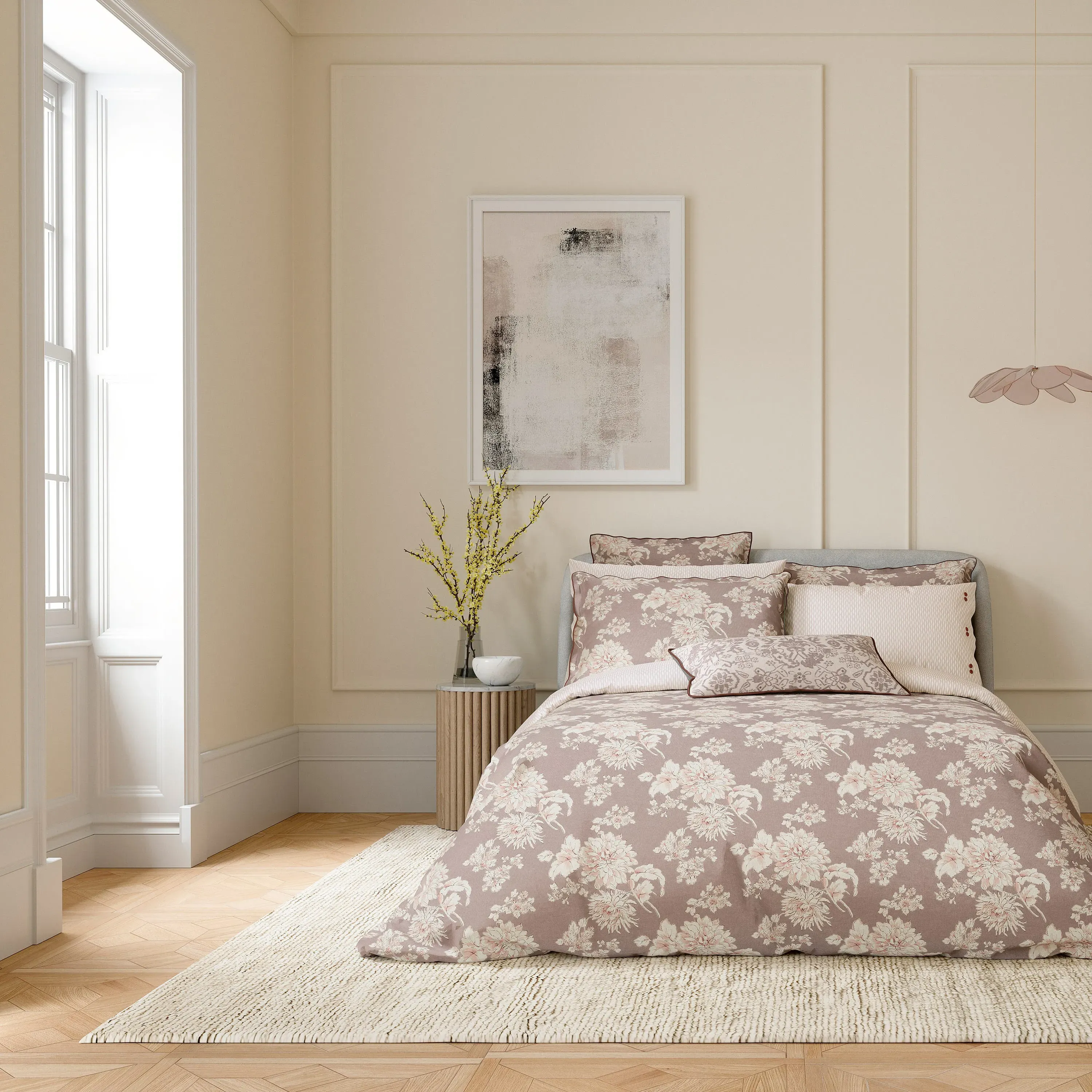 Double Duvet Cover Set - Dusky Pink, Cotton